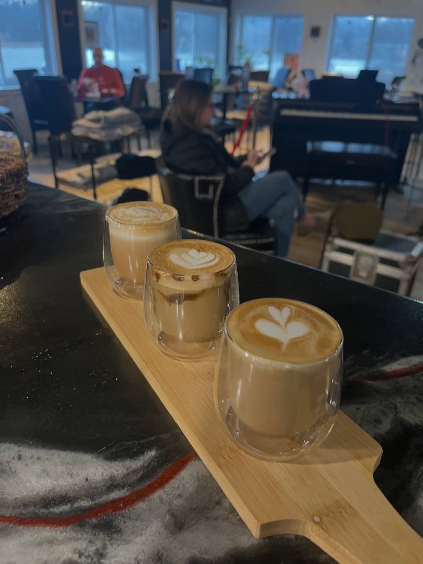 Can’t decide? Try our flight.
Pastel de Nata Latte
Custard tart with a hint of lemon
Boule de Mel Latte
Molasses cake with a hint of orange
Buffalo Soldier Latte
Rum and coconut with a splash of passionfruit
Only available during happy hour
Mon-Fri 7am-9am
Mon-Fri 1pm-2pm
On the Bay. 1350 Empire Blvd
#ElviosCoffee #CoffeeFlight #LatteSeason #RochesterNY #HappyHour