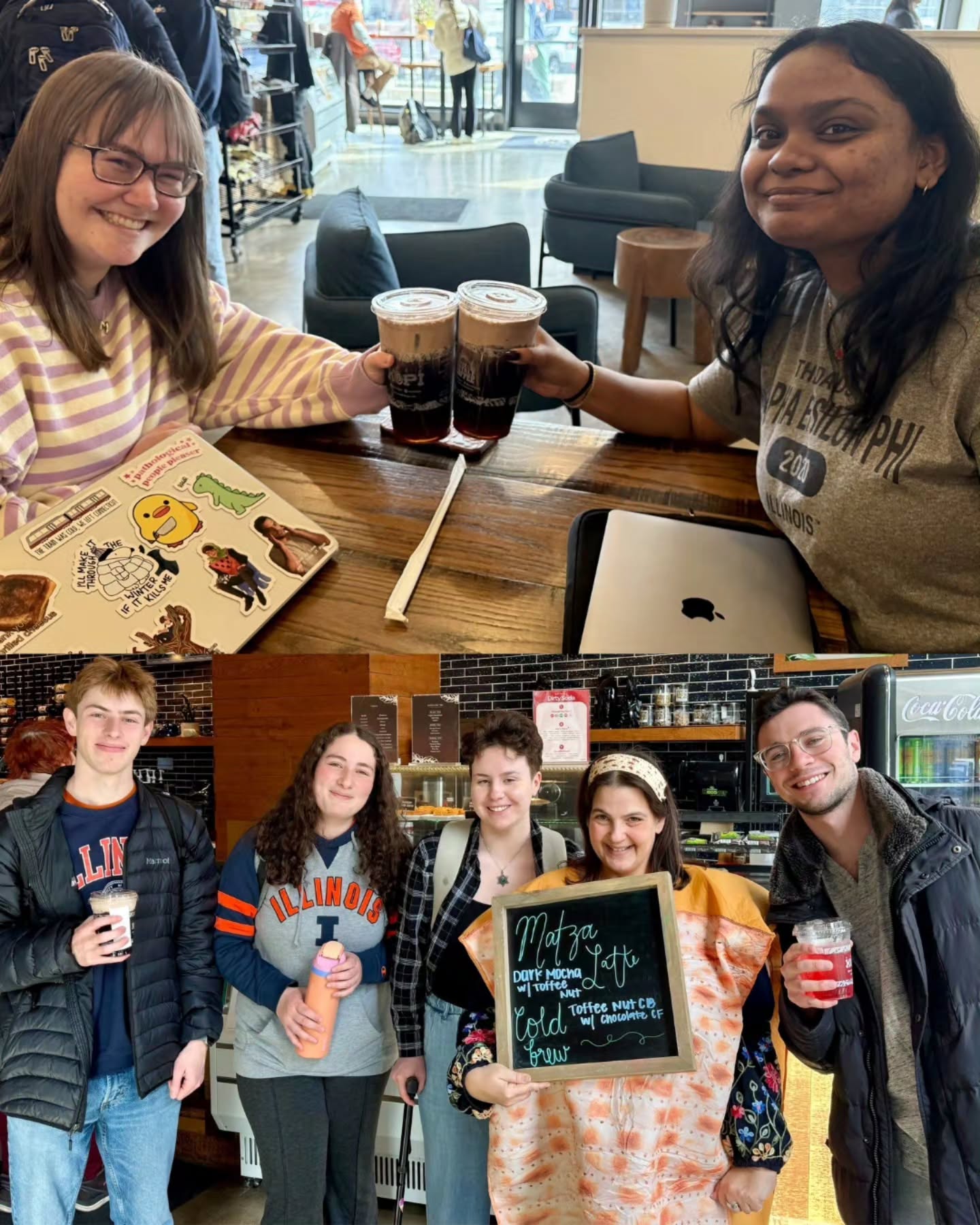 We had so much fun yesterday embracing the Passover spirit with our special Matzah Toffee drink at Espresso Royale ☕️
Swipe to see how you can order this drink as a cold brew or latte throughout the rest of this week!
Passover is officially ONE WEEK away, are you signed up for seders and meals?
illinihillel.org/passover2026