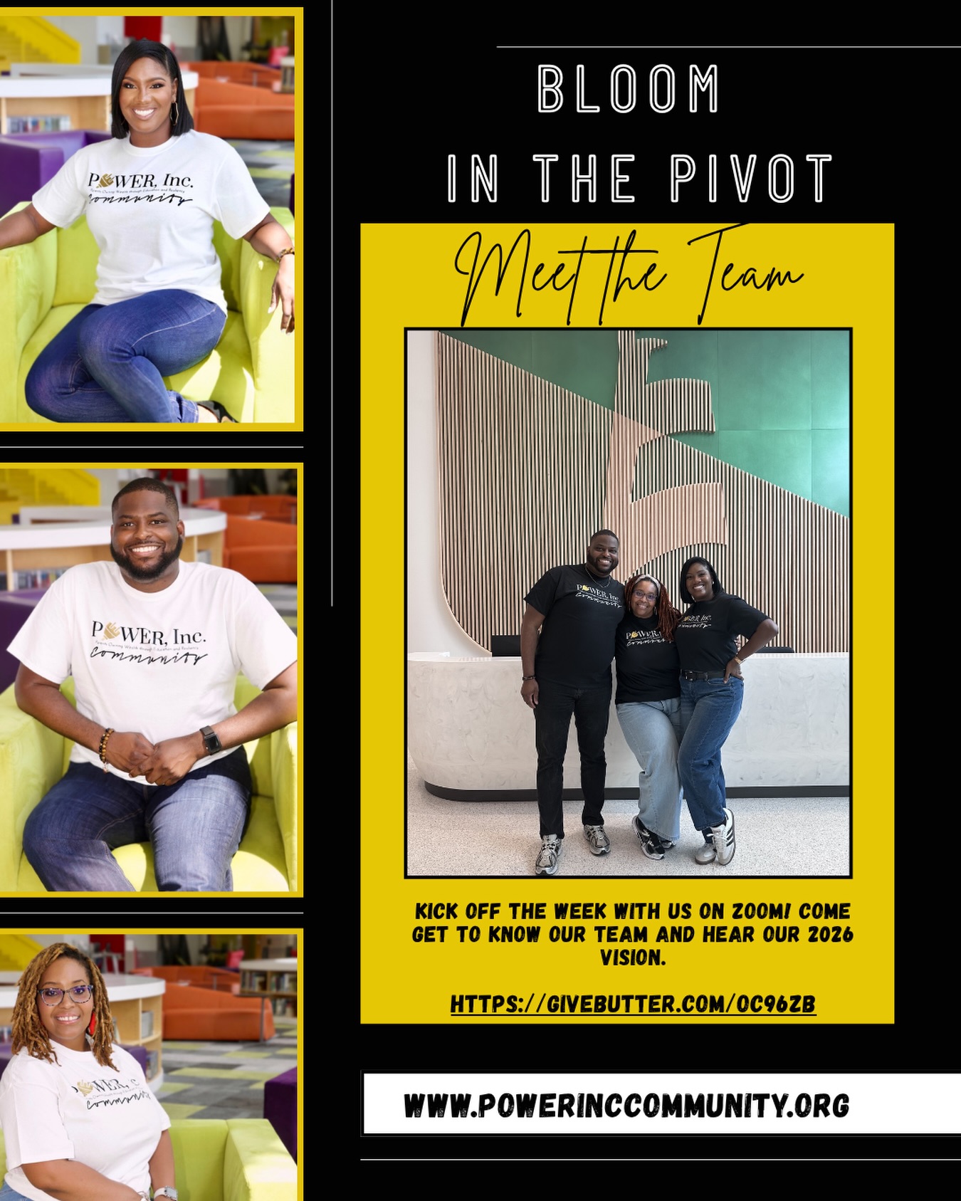 🔌 TODAY IS THE DAY! Bloom in the Pivot Week officially KICKS OFF tonight! 🌼
We are starting the week right with our Meet the POWER Team virtual kickoff on Zoom and we want YOU there!
Come get to know the faces behind P.O.W.E.R., Inc. Community, hear our 2026 vision, and find out how POWER can be YOUR community this year.
This is your space. This is your community. Come plug in. 💛
📅 Tonight Monday, March 23
💻 Virtual Zoom at 7:30pm
🎟️ FREE Register now: https://givebutter.com/0c96zB
Have you registered yet?
Drop a 🔌 in the comments if you’re coming tonight!
@POWERINCCOMMUNITY | www.powerinccommunity.org
#MeetThePOWERTeam #BloomInThePivot #POWERIncCommunity