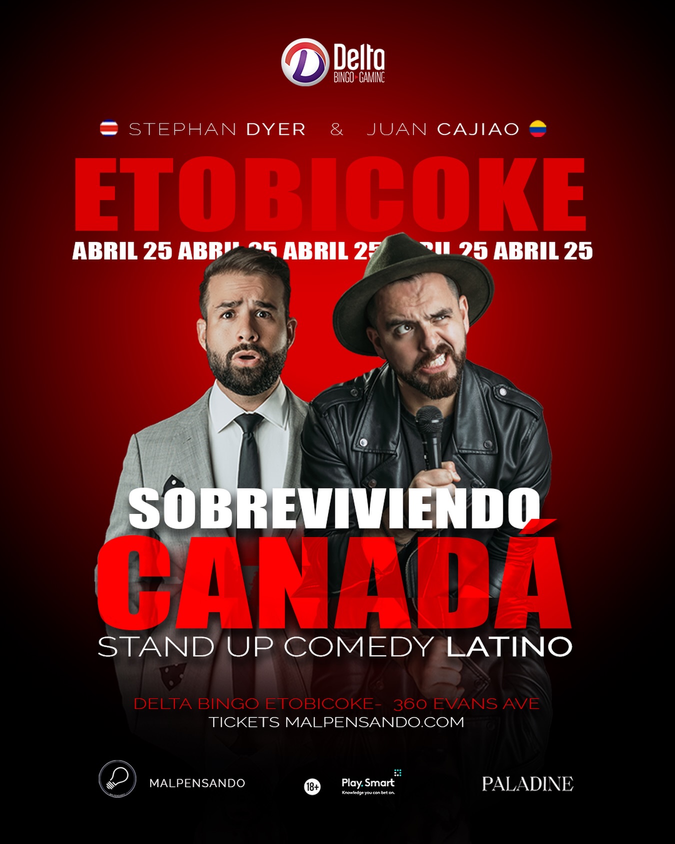 Etobicoke📍Abril 25 Compra tus entradas ya!
Show “Sobreviviendo Canadá”
Los mejores comediantes latinos en 🇨🇦 con las mejores historias de inmigrantes!
En escena:
@juan_cajiao
@stephandyer
.
Tickets en BIO