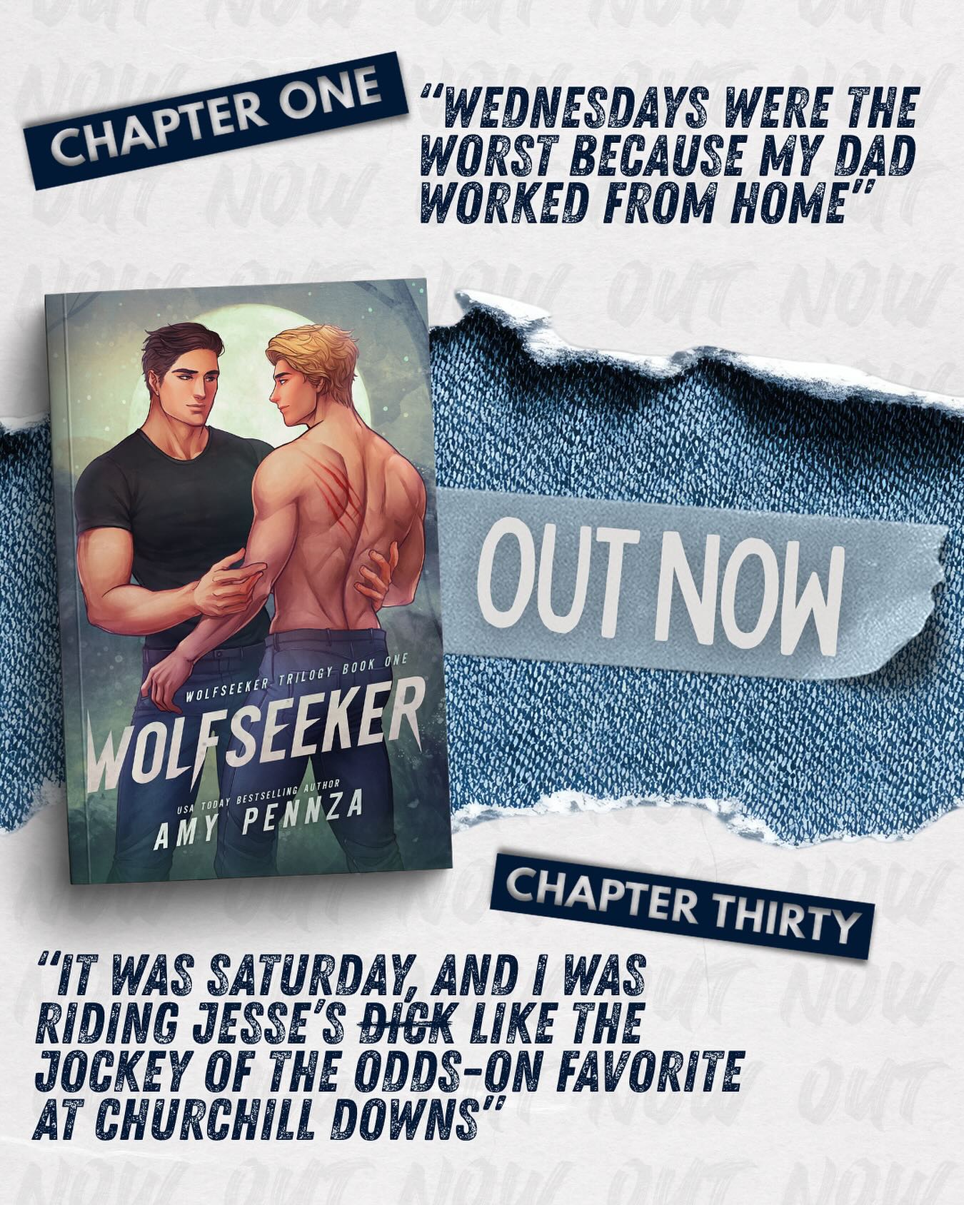 LIVE! 😍 Wolfseeker is out now if you wanna read it. MM werewolves with some of the spiciest scenes I’ve ever written 🥹
Hope you like it! If you do, fist bump right here 👊
#amypennza #wolfseeker #mmromance