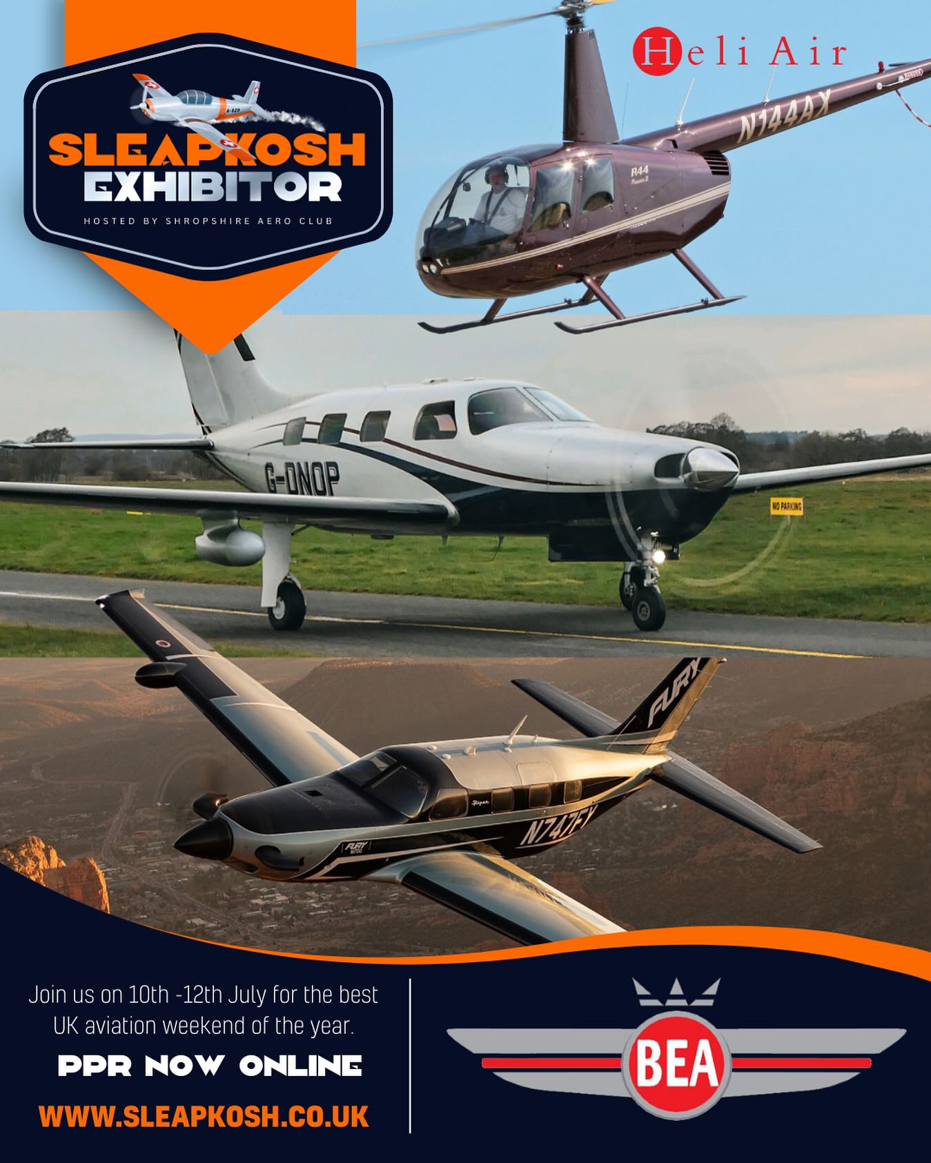 Joining us in the #SleapKosh corporate exhibition area is @fly.beaplc, bringing a selection of aircraft from @piper_aircraft_inc including the M600 and a @robinsonhelicopter new R66!
More amazing announcements of your favourite GA, corporate, aircraft manufacturers and companies coming soon! Want to fly in? Visit sleapkosh.co.uk #SleapKosh26
#airshow #flyin #sleap