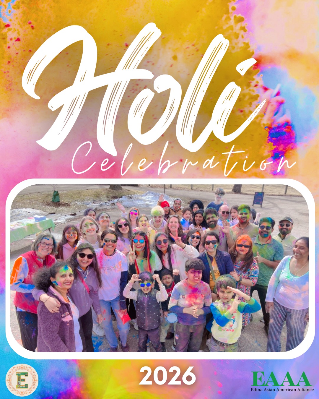 EAAA, in partnership with EHS SAS, and support of SEWA-AIFW:
Holi Pop-Up Event was a huge success! So thankful for our beautiful community. A perfect way to celebrate the start of Spring with the Festival of Colors. And we were able to raise $250+ for SEWA's Mutual Aid Program. We are thankful to Arika Setty & Aditya Suresh, in special consult with Vaishali Jha (who co-organized this festival each year, for more than a decade) for spearheading this event! We are also thankful to community member Divya Kumar and her small business @mysurucuisines for donating the delicious mango lassi!
This month has been so full of community togetherness in service, solidarity, and joy. Happy Spring to everyone!