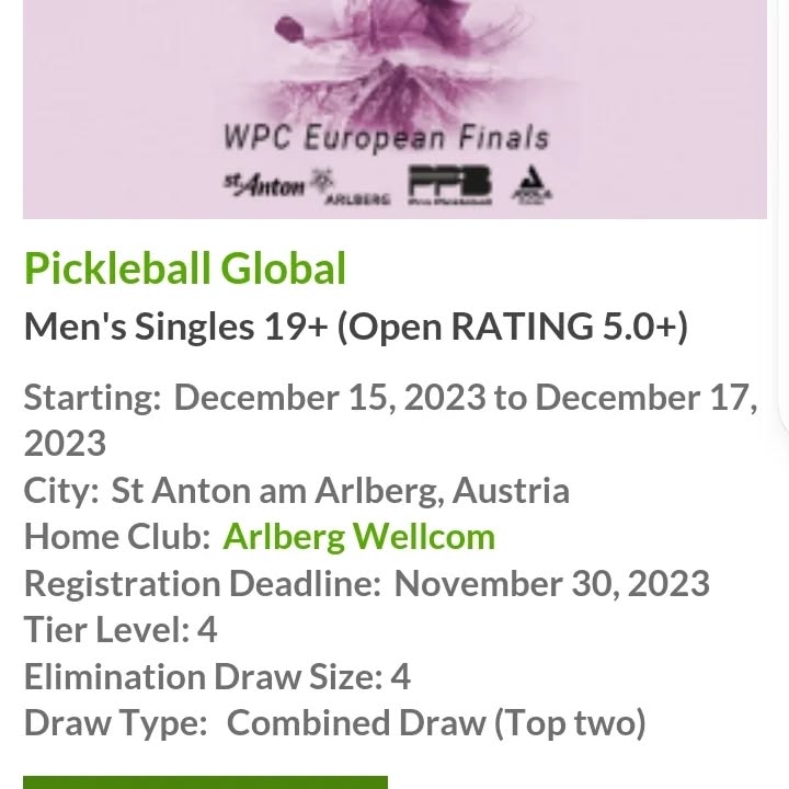 So proud and grateful to be one of the 8 european Players at the WPC European Finals!!!
Thanks to @yoorna_pickleball and @skechers and in particular @andreaskopkau for the Support!
🔥🔥🇦🇹🇦🇹💪💪💪