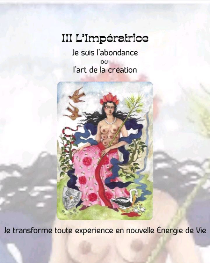 👑 💃 🌾 💃 👑 💃 🌾 💃 👑 💃 🌾 💃 👑
III L'Impératrice
III est principe de création.
1 + 2 = 3 : passage de l’idée (1) et de la relation (2) vers une manifestation concrète (3).
Elle incarne un mouvement d’expansion, de croissance et d’expression.Dans le cycle, elle correspond à la mise au monde : après la Papesse en gestation, l’Impératrice fait émerger et donne forme, avant que l’Empereur ne structure.
Son énergie est celle d’un féminin actif : une expansion organique, une croissance naturelle qui ne se force pas mais se déploie d’elle-même.
Son signe astrologique
Vénus : Relation au corps et à la sensualité
L’Impératrice représente une force de création active, une puissance de croissance organique, une intelligence du vivant.
Elle correspond à ce qui prend forme, se développe et s’incarne naturellement.
Dans un tirage :
Elle indique souvent que quelque chose est en train de naître ; et invite à laisser croître plutôt que forcer, à reconnaître que l’énergie est déjà fertile.
En Amour :
Relation nourrissante, incarnée et vivante.
Professionnel :
Projet en croissance, processus de développement progressif.
Personnel :
Se reconnecter au plaisir, se donner de la valeur, prendre soin de ce qui est vivant en soi.
Symbolique :
Elle est liée à la fertilité, à l’abondance et à la capacité de donner forme au réel.
Elle nourrit, développe et accompagne ce qui cherche à croître.
Elle fait le lien entre l’invisible et le concret, entre ce qui est ressenti et ce qui prend forme.
Sa question :
Que peux-tu garder et faire croître à partir de ce que tu traverses ?
Prenez soin de vous 🤍
👑 💃 🌾 💃 👑
Si ce message résonne, vous pouvez le soutenir ❤️, le partager 🔁 et vous abonner pour garder le lien ✨
- - - - - -
Tirage multi-domaines — 45 min — 65 €
Créneau prioritaire : mercredi 16h–19h
Réservation en ligne via le lien en bio.
#tarot
#limpératrice
#développementpersonnel
#TarotRiderWaite
#GuidancePersonnalisée
#jeudelame