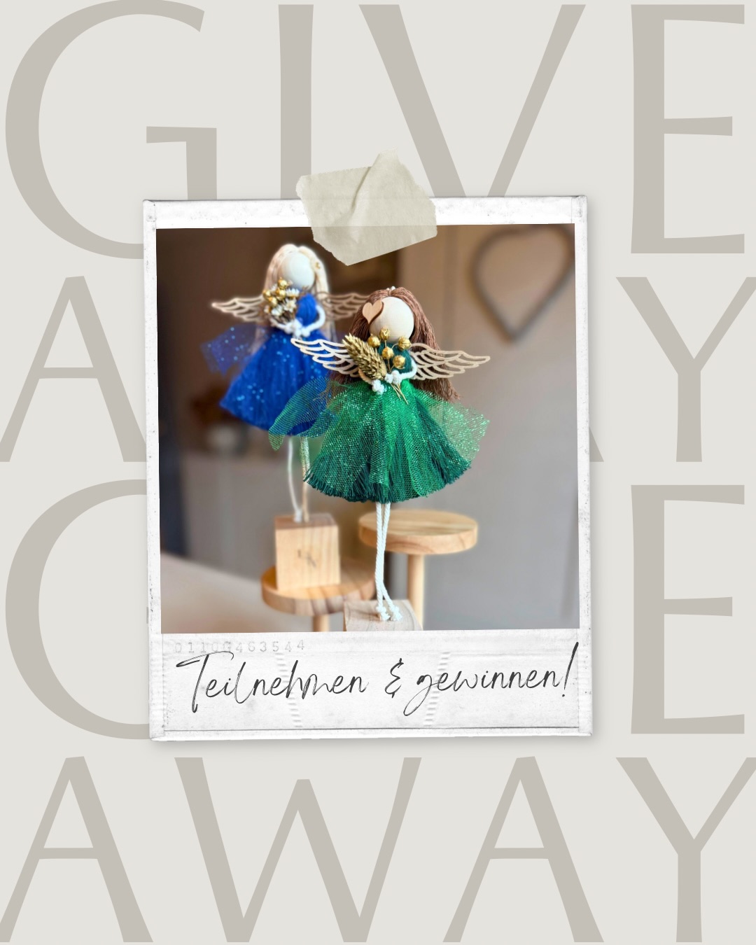 ✨ GIVEAWAY ✨
Gewinne ein handgefertigtes Makramee-Engelchen. 🫶🏻💫
So nimmst du teil:
👉🏻 Like den Beitrag
👉🏻 Folge uns
👉🏻 Schreibe in die Kommentare, welches Engelchen du möchtest: Blau oder Grün 💚💙
✨ Extra: Markiere eine Person, die dieses Gewinnspiel nicht verpassen darf
📅 Teilnahmeschluss: 05.04.
Die Gewinnerin oder der Gewinner wird am 06.04. per DM benachrichtigt 💌
Wir wünschen viel Glück.🍀🫶🏻😍
#giveaway #laviaatelier