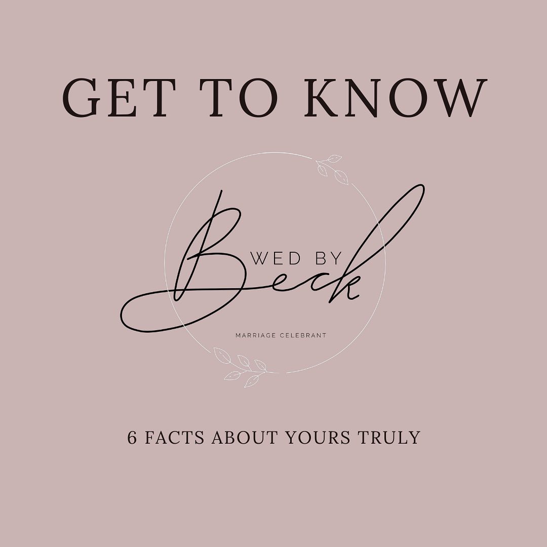I’M BECK! 👋
Here's six things you may not know about me (scroll through the photos for evidence and I put the puppy at the end because we all know they’re the highlight):
1. I worked in television for 13 years. I started as a receptionist and worked my way up to being an Executive Producer. I got to do loads of cool things. I ran a music channel, a movies channel, I managed a broadcast studio and much more. I even produced the behind the scenes of Madonna’s tour! Chances are I met one of your fave celebrities along the way, except Leonardo DiCaprio because he ditched us to party with models in the south of France #vintage.
2. My Dad was a jockey. My grandfather and great grandfather were also jockeys.
3. My sister is an awesome bridal makeup artist! Ash is the one who pushed for me to become a celebrant after my maid of honour speech at her wedding. She is so talented, at everything she tries her hand at to be honest, but her makeup work speaks for itself. @ashquinnmakeup
4. I’ve been married for over five years. 💕 We are so different but we make each other laugh and he’s my forever mate. He has started snoring in recent years though so I may have to rethink things. 🤔😉😆 Yes, he is grabbing my butt in the photo. 🥴
5. Two little dudes call me Mum. Fletcher and Lachlan (or as we call them Fletch and Lachie) are the best thing that’s ever happened to me. I love being a Mum. Sure it's exhausting af but I wouldn’t have it any other way. They have changed my perspective on life dramatically and were the final kick in the butt I needed to make celebrancy my full time gig.
6. I have a rescue dog called Indy. We named her that because she came from Wagga Wagga and on the five hour drive home my husband and I had shortlisted a few names, Indy being one of them. I was texting my parents the names and it turns out my Dad won the Wagga Cup on a horse called Pride of Indies. We took that as a sign.
So there you go, that’s a little bit about yours truly. 🤗