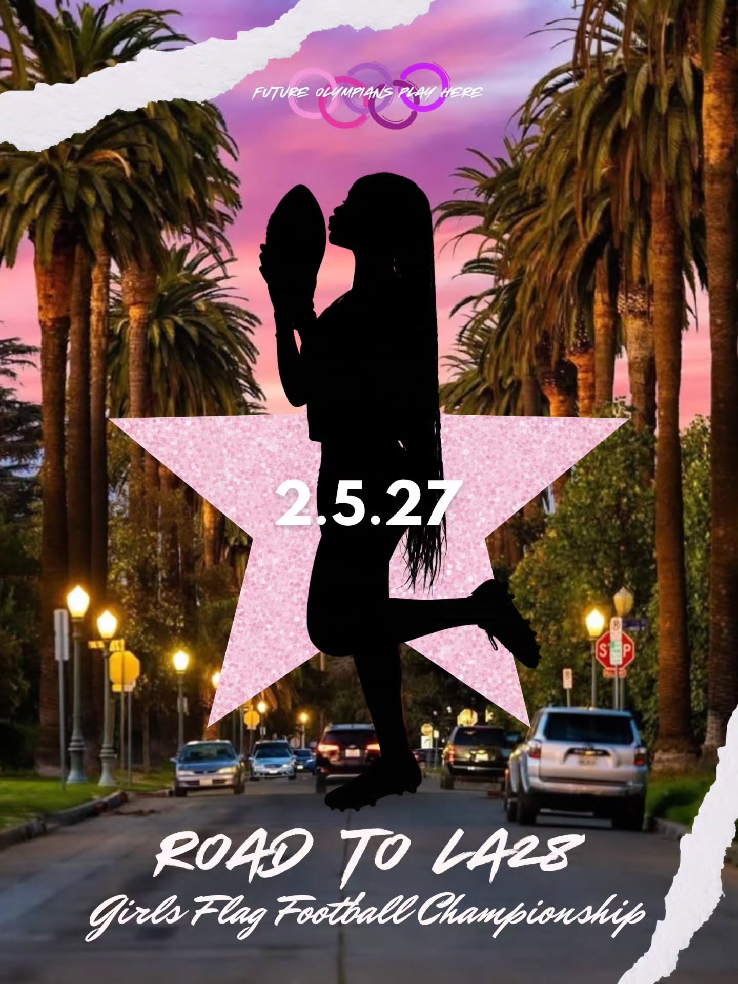 The road to gold starts NOW. 🏆✨
Future Olympians… this is your moment.
We’re bringing the world to LA for the Girls Flag Football Championship — a global stage where the next generation of elite athletes will rise.
📍 Los Angeles
📅 June 5–6, 2026
🌍 Open to U.S. + International teams
🏈 Divisions: 13U | 15U | 17U
This isn’t just a tournament…
This is the Road to LA28.
👀 Scouts will be in attendance
🎥 Game footage + exposure opportunities available
In partnership with United Sports, we’re creating more than competition — we’re building a pipeline for girls to be seen, recruited, and elevated.
🔥 If you’ve got the talent, this is where you prove it
🔥 If you’ve got a team, this is where you bring them
🚨 Registration opens in April
👉 Follow now so you don’t miss it
Tag a player. Tag a coach. Tag a future Olympian.
#GirlsFlagFootball #WomenInSports #FlagFootball # LA #youthsports #football