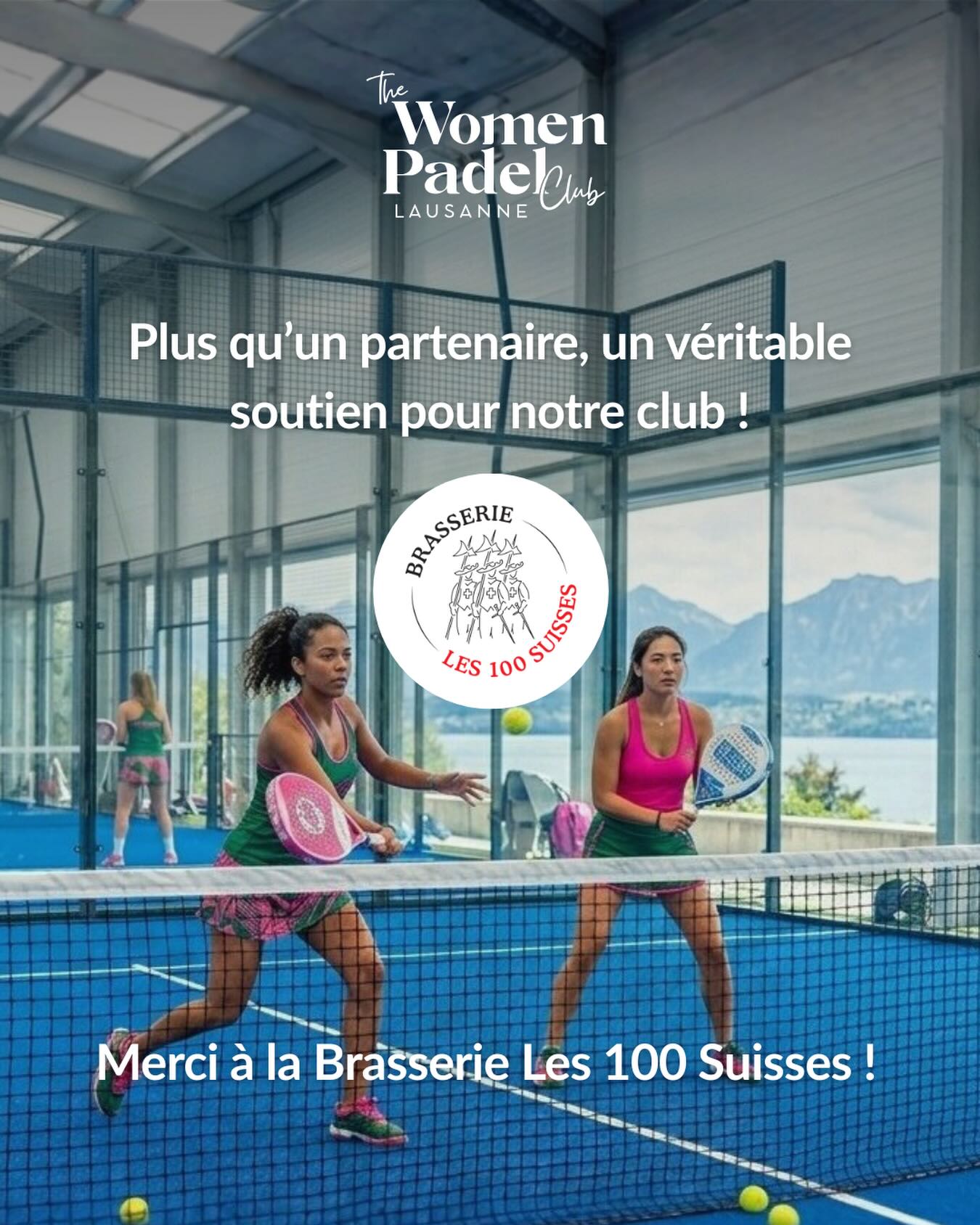 Aujourd’hui, nous sommes fières de vous présenter bien plus qu’un partenaire 💚
@brasserieles100suisses devient notre nouveau stamm — un lieu chaleureux où se retrouver, partager et faire vivre l’esprit du Women Padel Club Lausanne ✨
Leur confiance et leur soutien nous permettent de développer nos projets et de continuer à faire grandir notre belle communauté 🙏
Merci pour cette collaboration précieuse 💚
#wpc #padelfeminin #lausanne #partenariat