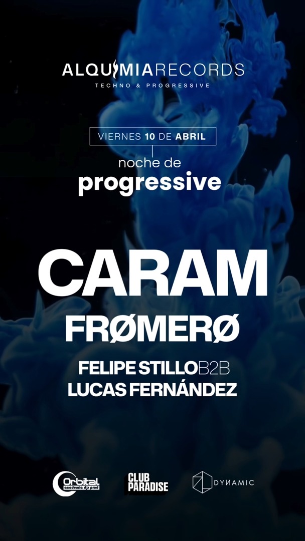 El próximo viernes Alquimia en Club Paradise (VCP) para una noche 100% Progressive junto a:
✨ @francocaram
✨ @fromero.dj
Warm up especial por @academiaorbital:
⚡️ @felipestillo
⚡️ @1lucasfernandez
💫Orbital, casi dos décadas impulsando la cultura electrónica y a los nuevos talentos de la escena.
¡Están todos invitados!
🎟 Tickets a la venta.
🖤 Ingreso por Lista Free con horario (consultar por privado @alquimia_records ).
Estamos muy contentos de poder ser parte del ciclo Alquimia. ❤️
Av. General Paz 280 / VCP