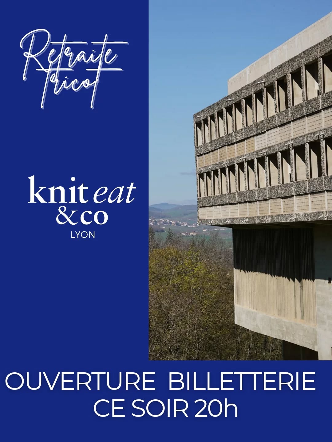 🧶❤️ RETRAITE TRICOT & SÉRÉNITÉ ❤️🧶
Imaginez... deux jours hors du temps au cœur du chef-d’œuvre de Le Corbusier, le Couvent de La Tourette, à vivre au rythme de la communauté dominicaine. Entre béton brut, lumière sacrée et tricot, nous vous invitons à une parenthèse créative unique les 23 et 24 mai 2026.
🧶 AU PROGRAMME :
Des moments de tricot ensemble, une Cast-on Party pour tricoter une paire de chaussettes exclusive (Collaboration inédite Yarn by Simone @yarnbysimone x Emma Ducher @encre_violette ).
Un moment de Yoga doux pour délier le corps, guidé par Aurélie La Poule @aurelielapoule @aurelielapoule_tete_en_bas
Une visite privée de l’architecture Iconique du @couventdelatourette
Une nuit en chambre individuelle pour un ressourcement absolu, diner, petit déjeuner et déjeuner.
DÉBUTANTS WELCOME : Tout est accessible, même si vous n'avez jamais pratiqué !
OFFRE EARLY BIRD : Le tarif préférentiel est réservé aux 10 premières inscriptions ! Ne tardez pas, la capacité est très limitée pour préserver la magie et la convivialité de cette expérience.
OUVERTURE BILLETTERIE CE SOIR 20H
#retraitetricot #couventlatourette #lecorbusier #tricotyoga