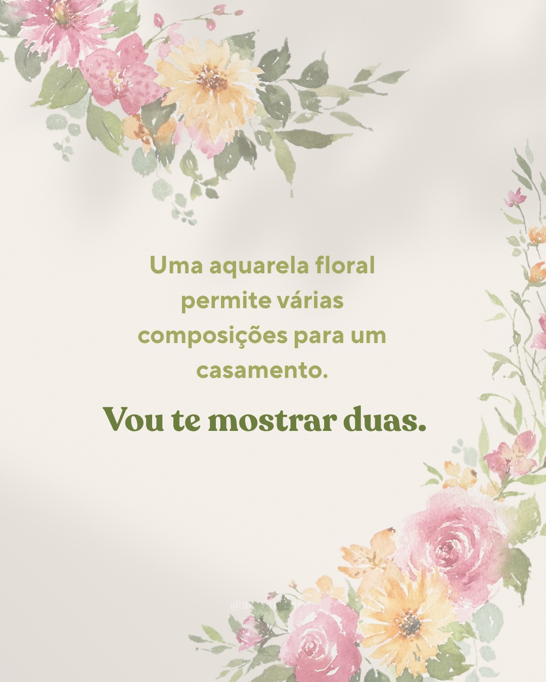 A versatilidade de uma composição bem pensada é a solução para casamentos de todos os estilos 🤍
Aqui os tons eram quentes, de flores vibrantes.
👇🏽 Me conta na enquete abaixo qual você escolheria: