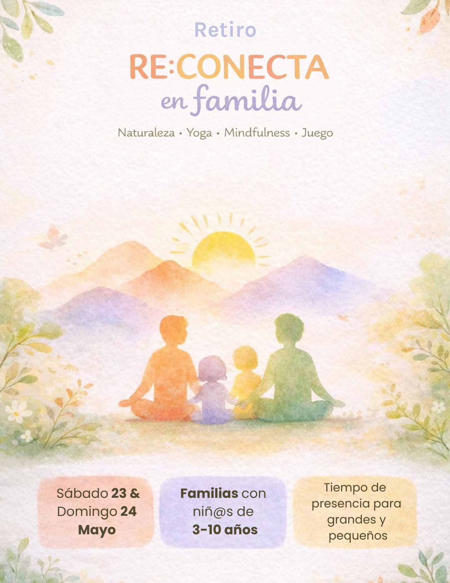 ¿Sientes que tu familia necesita desconectarse para volver a conectar?
RE:CONECTA es un retiro diseñado para:
✨ Fortalecer el vínculo familiar
✨ Enseñar herramientas de regulación emocional
✨ Reducir estrés y sobreestimulación
✨ Crear rituales conscientes que podrán llevarse a casa
Durante 2 días viviremos:
🌿 Yoga & mindfulness en familia
🌿 Caminatas en el bosque
🌿 Actividades emocionales y creativas
🌿 Fogata y cierre de gratitud
📍 Amealco (Lagunas de Servín)
🗓 23 & 24 de Mayo
👨👩👧 Familias con niñ@s de 3–10 años
Cupos limitados.
Escríbeme “RETIRO” y te envío todos los detalles 🤍
#yogakids #mindfulness #retiroenfamilia #crianzaconsciente #crianzarespetuosa dannicaly