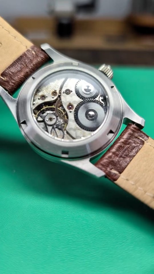 Years ago, I came across an orphaned Illinois Burlington (0-size) movement. What really caught my eye was the unique military aviation style dial—a design I’d never seen before—housed I'm an Illinois-signed shipping tin. It sat in my project pile for years until the itch to give it new life finally took over.
To make it wearable, I decided on a wristwatch conversion. I sourced a 36mm case (originally designed for an ETA 2824), knowing the 0-size movement would be a tight but possible fit with some modifications.
Huge thanks to @shamagayev for the shop time and advice on how to go about this. Using his Hardinge precision lathe, I turned the interior of the case to seat the movement perfectly.
I machined a custom case tube designed to accept a traditional pocket watch sleeve, as well as a new stem, allowing the stem and crown to function smoothly within the new case.
This project was a great intro into case design and tolerances. It’s rewarding to see this movement back in action instead of tucked away in a drawer, and the lessons learned here are definitely going to find their way into my own cases in the future.
#watchmaker #watchmaking #horology #pocketwatch #machining