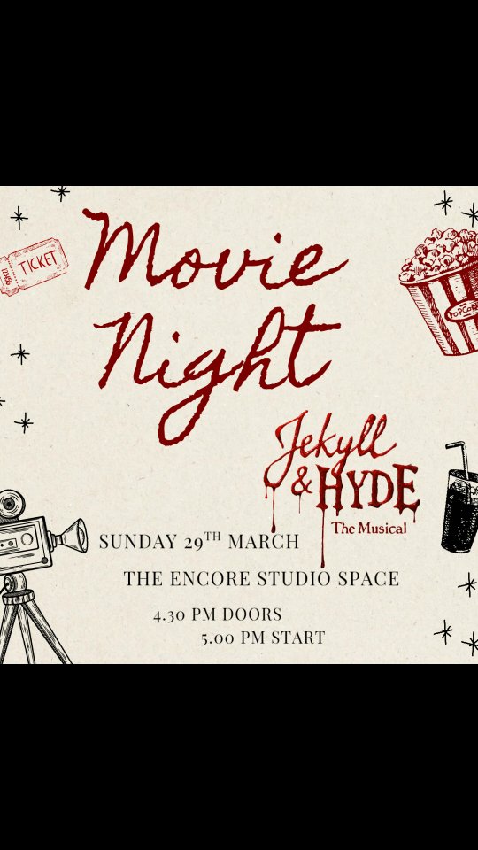 Come join us for our first movie night!
#thurles #musicaltheatre #limelight #jekyllandhyde #movienight🎬
