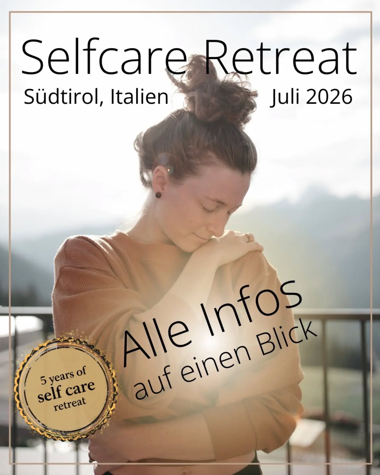 Hier findest du alle Infos zum Selfcare Retreat auf einen Blick 🌿
Wenn du schon länger überlegst, dir bewusst Zeit für dich zu nehmen, ist das vielleicht genau der richtige Moment.
Das Retreat verbindet Körperarbeit, Ruhe und Reflexion – mit dem Ziel, dass du nicht nur entspannt, sondern klarer und stabiler nach Hause gehst.
🌿
Aktuell gibt es ein Jubiläums-Special.
Annoucement: DO, 26.3. abends.
Alle Details & Buchung:
➡️ Link in Bio
Oder schreib mir gerne, wenn du unsicher bist, ob es für dich passt.