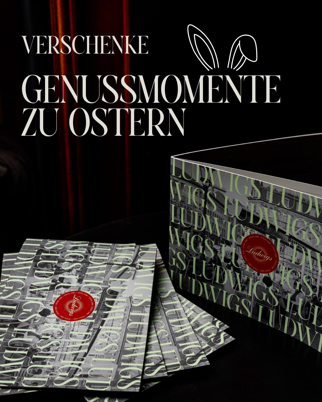 🐣 Verschenk Genussmomente zu Ostern
Ob ein gemeinsames Dinner, ein besonderer Anlass oder einfach Zeit zum Genießen –
mit einem Gutschein vom Ludwigs verschenkst du mehr als nur ein Essen.
Du verschenkst Zeit, Geschmack und besondere Momente.
✨ Jetzt ganz einfach online über unsere Website erhältlich – das perfekte Geschenk fürs Osterfest.