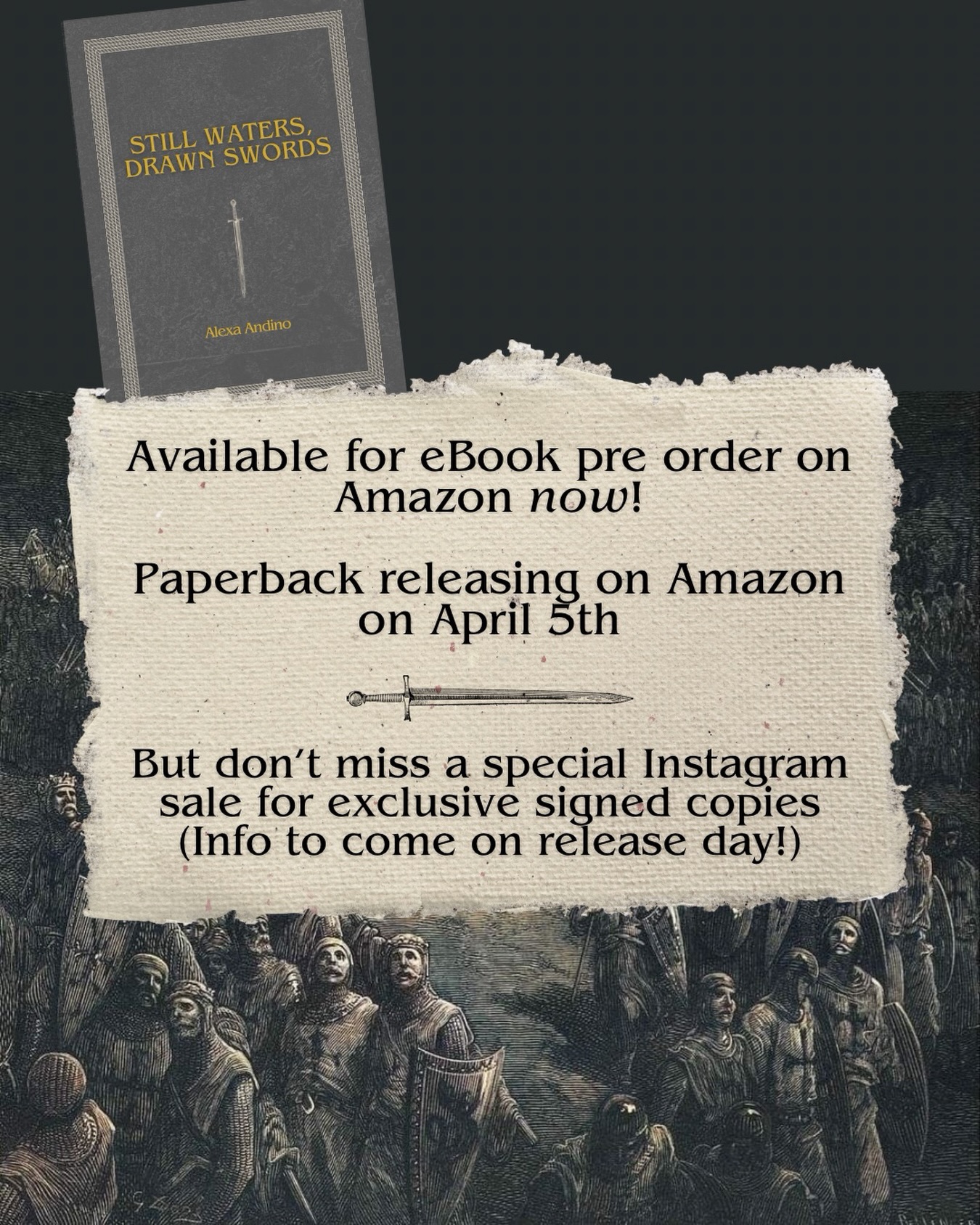 Preorder of the digital version of “Still Waters, Drawn Swords” is available if eBooks are your preference! That way you’ll get this book instantly on release day! Check out the link in my bio to preorder now!
Paperback releases on April 5th and I will have a special sale for anyone here on Instagram to buy an exclusive signed copy from my website directly. Stay tuned for more info!
#christianpoet #christianauthorsofinstagram #christianpoem #christianpoetry #poetcommunity