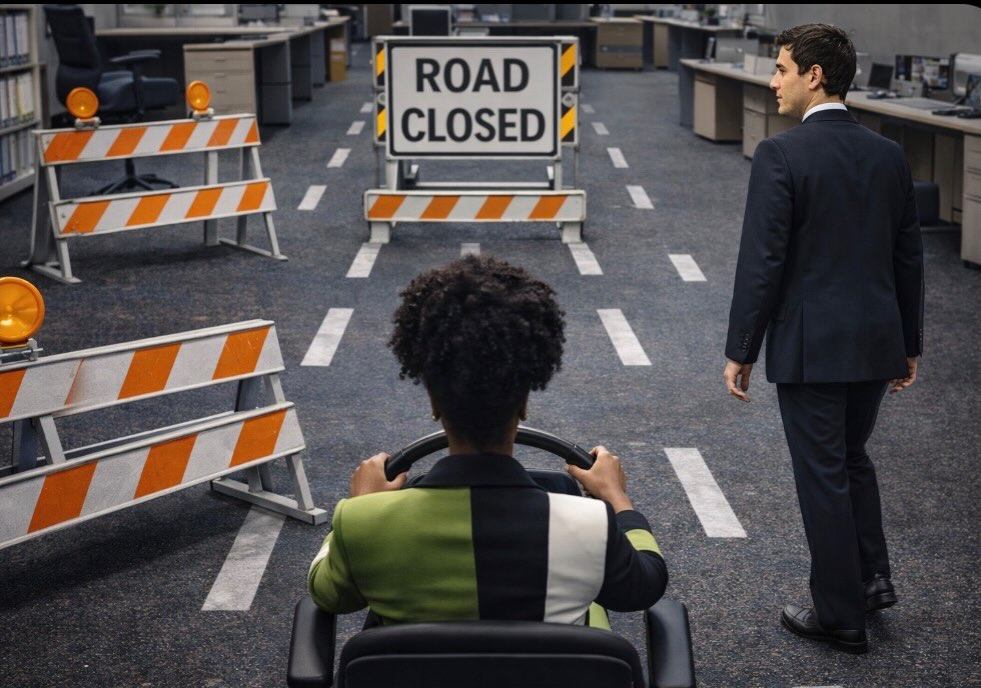 Okay Okay Okay… you didn’t just get promoted.
You got promoted AND put on a harder road.
Look at this photo.
Same office.
Same title.
Different leadership experience.
Research shows most first-time leaders already don’t feel ready when they step into leadership.
Now add learning to lead while also feeling like you have to:
– prove you belong
– manage team emotions
– hit results fast
– watch your tone
– represent diversity
– stay strong even when you’re still learning
That kind of pressure can make you question yourself.
That’s not always a confidence problem.
Sometimes it’s a leadership design problem.
I coach new leaders who are talented, capable, and driven…but they were handed the keys without a real map.
Try this leadership route this week:
🚗 Track your wins so you can see your impact
🚗 Stop carrying the whole team emotionally by yourself
🚗 Find safe spaces where you can grow without performing
🚗 Remember learning to lead takes time
Because the real question isn’t…”Am I good enough to lead?”
It’s…”How do I lead without losing myself on the way?”
If this hit home, comment “road” or save this for your next tough leadership day
✌🏾
Coach C
#firsttimeleader