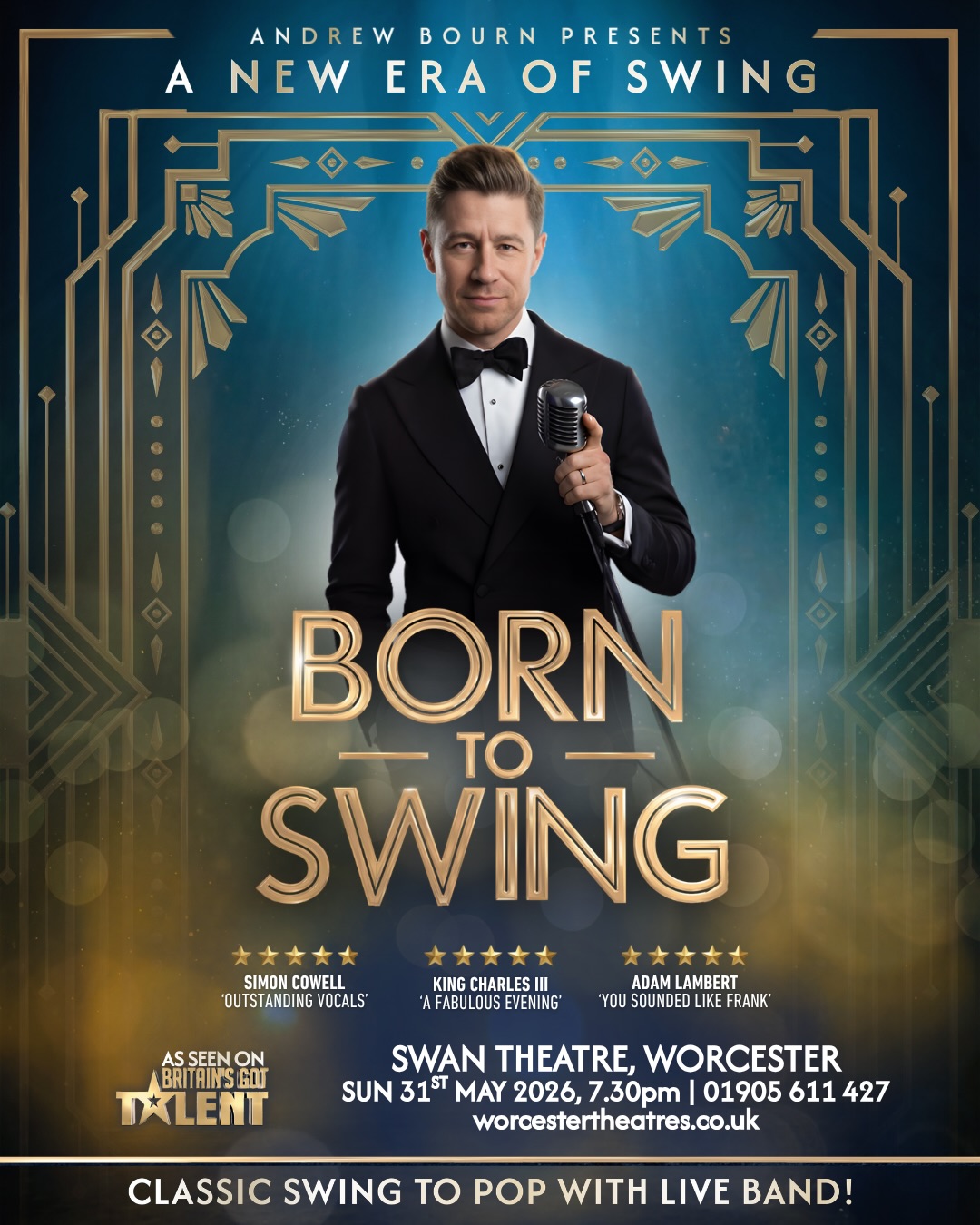 Catch me and my great band at The Swan Theatre, Worcester on May 31st and Benn Hall, Rugby on October 17th! We will be performing some classic swing along with some great new arrangements of iconic songs through the decades!! A night of feel good music 🎵
@worcstheatres
@thebennhall_
#worldtheatreday #theatreshow #worcester #rugbytown #borntoswing