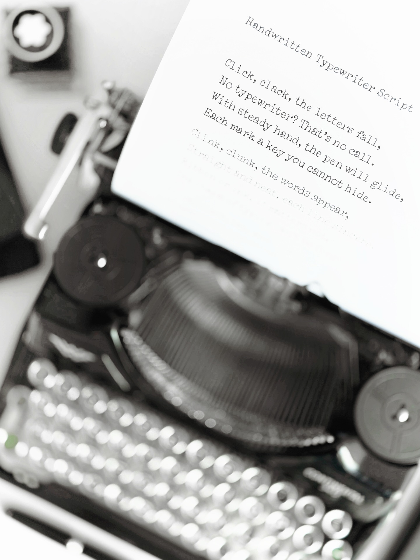 Are you team “Why do it by hand if a machine can do it?”
Or team “Why use a machine when your hand can do it better?” ✍️
I recently learned handwritten typewriter script with Chantelle Hoffmann & Montblanc…
and here’s the twist:
That typewriter? Just for show.
Every word on that page was written by hand
Sometimes the slow way is the real flex. 😉
#inspirewriting #typewriterscript #handwritinggoals #calligraphydaily #typewriterpoetry