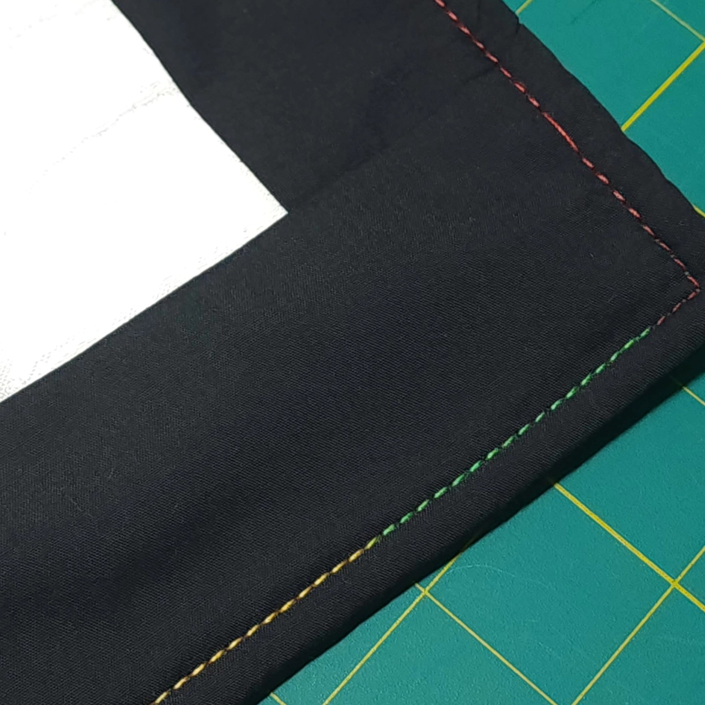 Love this rainbow topstitching thread