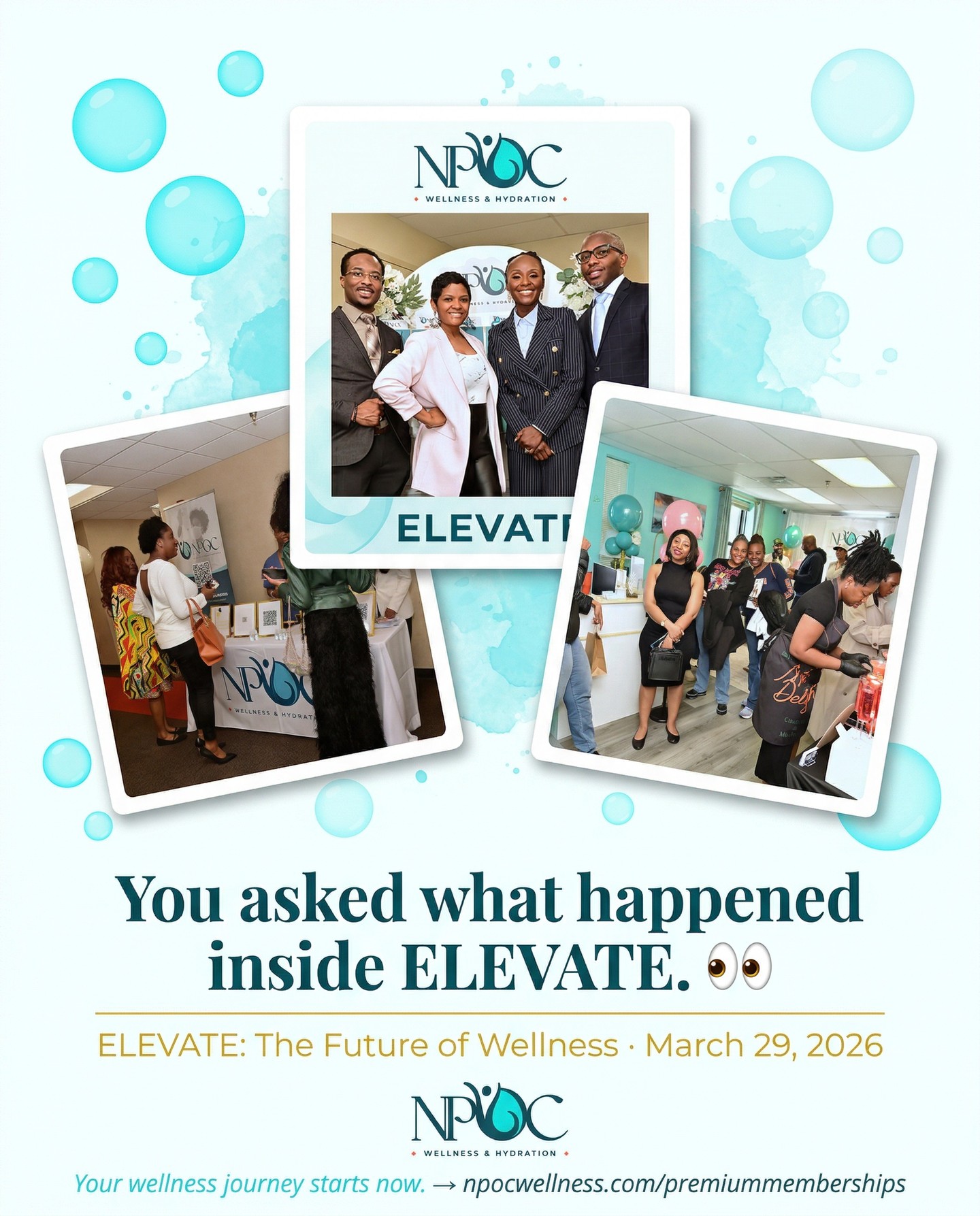 March 29th happened. And we are still not over it.
ELEVATE: The Future of Wellness was never meant to be
just an event. It was a statement. A room full of
Baltimore's most health-forward professionals,
entrepreneurs, and community leaders — all choosing
to invest in themselves on a Saturday afternoon.
We had gourmet bites, signature mimosas, a 65" TV
raffle winner, incredible vendors, and a community
that showed up with their whole hearts.
To every single person who walked through those doors
— thank you. You made this real.
To our vendors who poured their passion into this
community: The Healing Henna House, The Soft Station,
N.I.A Wellness, Intentionally Linked, Boujerry
Delights — ELEVATE was better because of you.
To our sponsors Recovery 180 and Modern Contempo —
we see you and we are grateful.
This is just the beginning.
Memberships are open. Baltimore is ready.
#NPOCWellness #ElevateEvent #FutureOfWellness