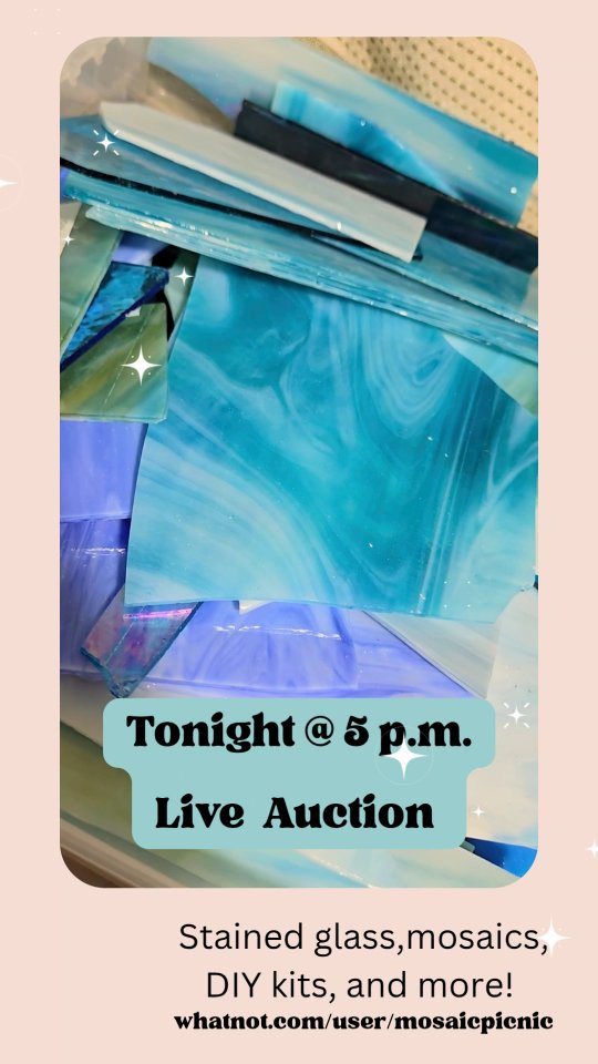 ✨ Stained glass lovers, this one’s for you ✨🪞
Tonight at 5PM PHX time I’m bringing a mix of GORGEOUS stained glass scraps + finished mosaic pieces ready to inspire your next creation. Whether you’re stocking up on colorful glass or looking for unique handmade art, there’s something for you 💚
Perfect for...
🧩 Mosaic projects
🎨 Creative experimenting
✨ One-of-a-kind art pieces
New to Whatnot? You get $15 FREE credit to use in my show 👀👇
whatnot.com/invite/Mosaicpicnic
Join here:
https://whatnot.com/s/VhScpvGb
Come hang, dig through some beautiful glass, and make something magical with me 🌈 #stainedglasslove #mosaicpicnic #stainedglass #mosaic