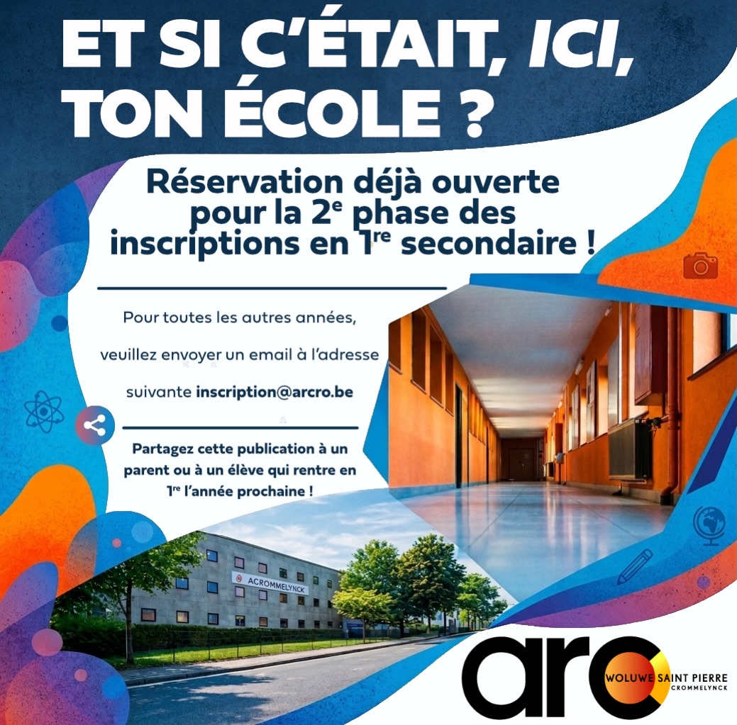Et si c’était ici, ton école ? 🏫
Les inscriptions en 1re secondaire entrent dans leur 2e phase dès le 20 avril, et la bonne nouvelle, c’est que tu peux déjà réserver ton créneau maintenant !
👉 Le lien est dans notre bio.
Tu souhaites t’inscrire dans une autre année ? Écris-nous directement à inscription@arcro.be et on prend en charge ta demande.
Partage cette publication à une famille qui cherche encore son école !
#inscriptions #secondaire #école #bruxelles #parent