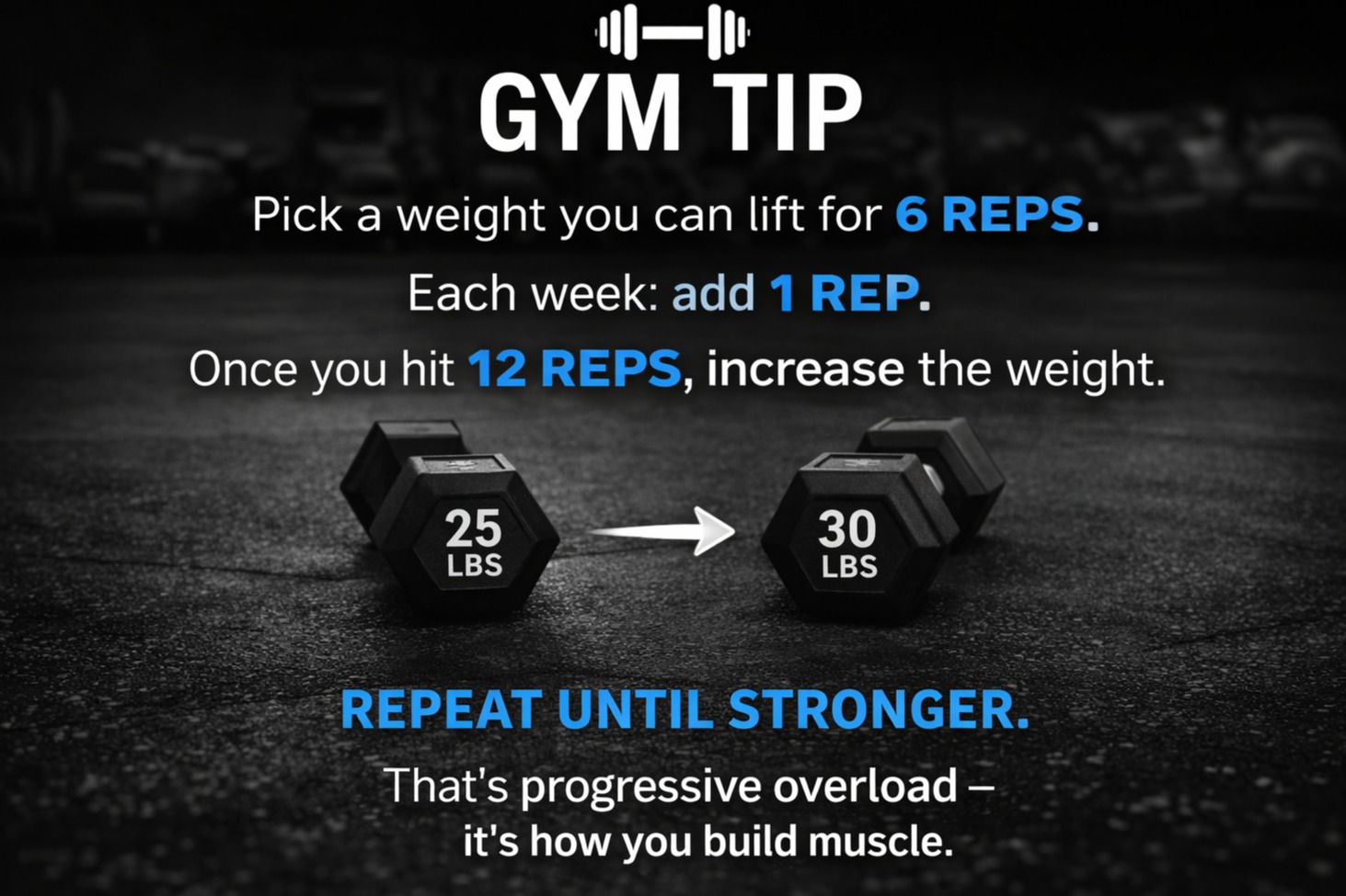Most people stay stuck because they never push past the same reps.
Start where you are.
Build week by week.
Then level up.
Thatās how real strength happens šŖ
If youāre not progressing⦠youāre just maintaining.
Follow for simple strategies that actually work.
#progressiveoverload #strengthtraining #musclebuilding #fitnessover40 #workouttips #getstronger #gymmotivation #liftheavy #trainhard #fitnessjourney