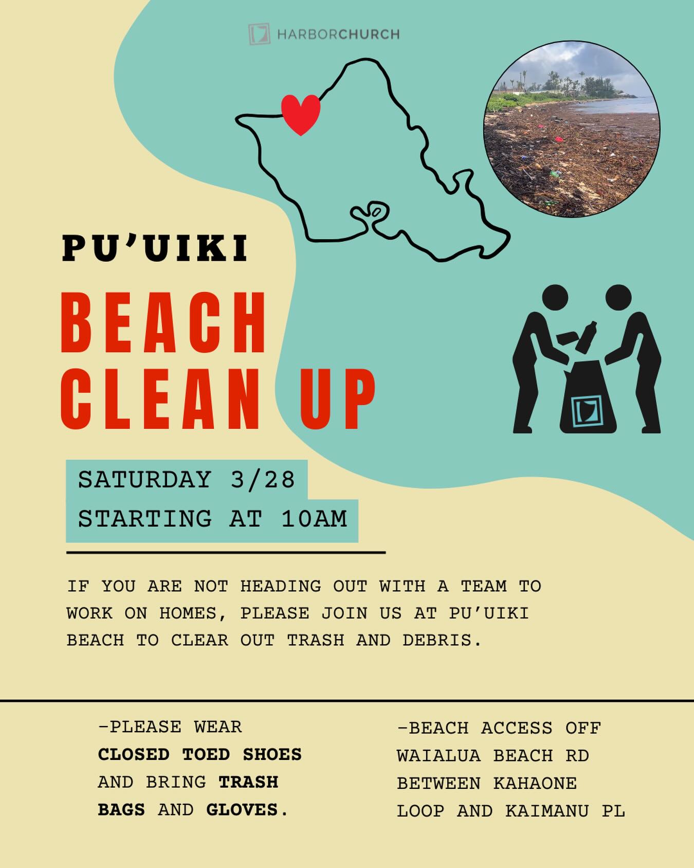 Due to the current situations and most urgent needs happening in our community we’ve decided to switch up our previously planned Women’s Service morning to joining in a community driven Beach Clean Up. We know a lot of the men will be busy this weekend helping in the hard labor still needed for many homes and businesses, so we want to make sure this opportunity to serve was something we can bring our keiki to as well!
If you are free and able please come join us for an hour or two this Sat morning.
To gather as a group first you can park on wailua beach road further down across from Doll Felids and look for Laura’s golf cart with blue balloons. We’d love to have a small prayer time before we start.
Please message us here with any questions!