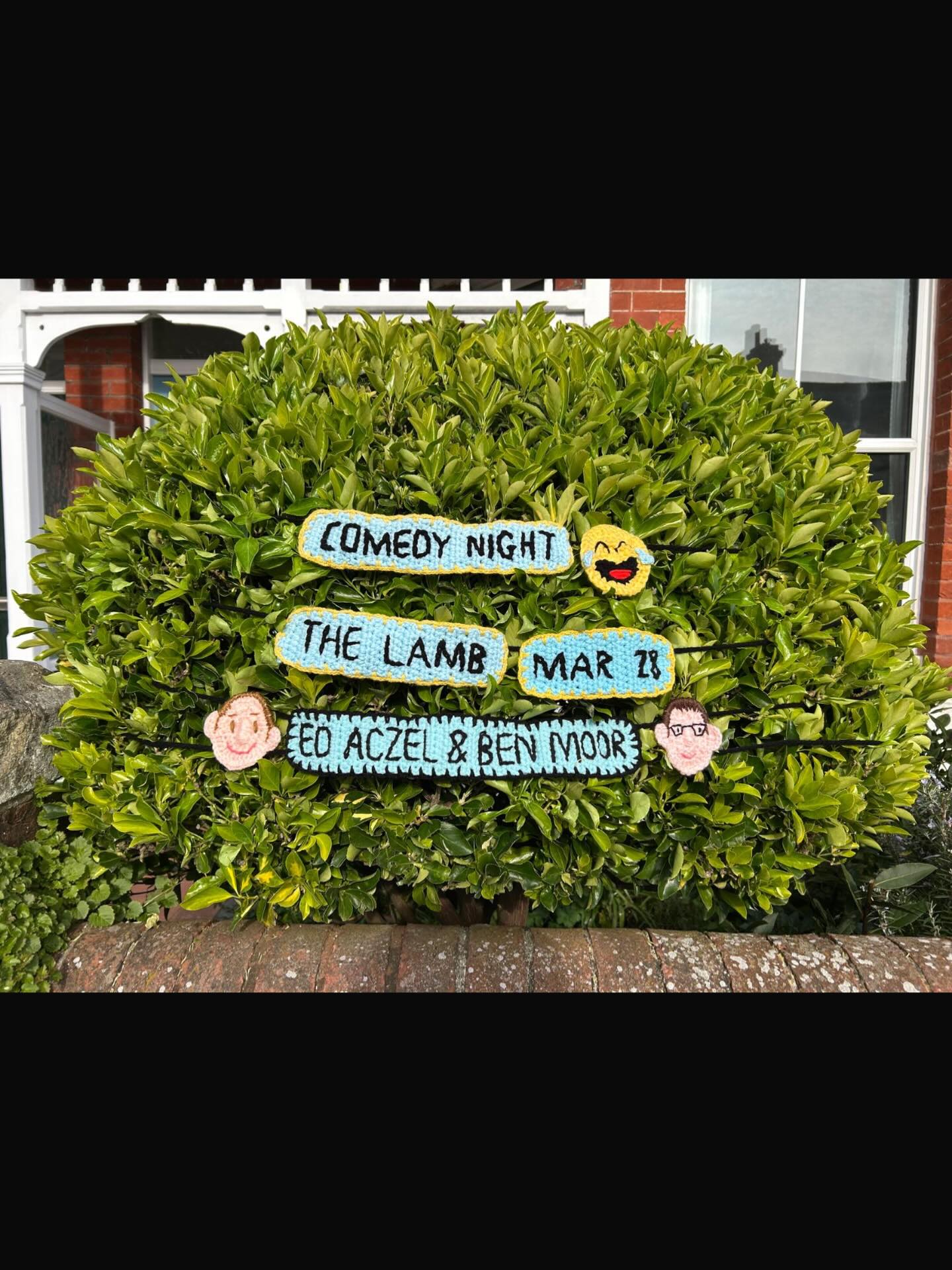 Comedy night this Saturday! Tickets available behind the bar.