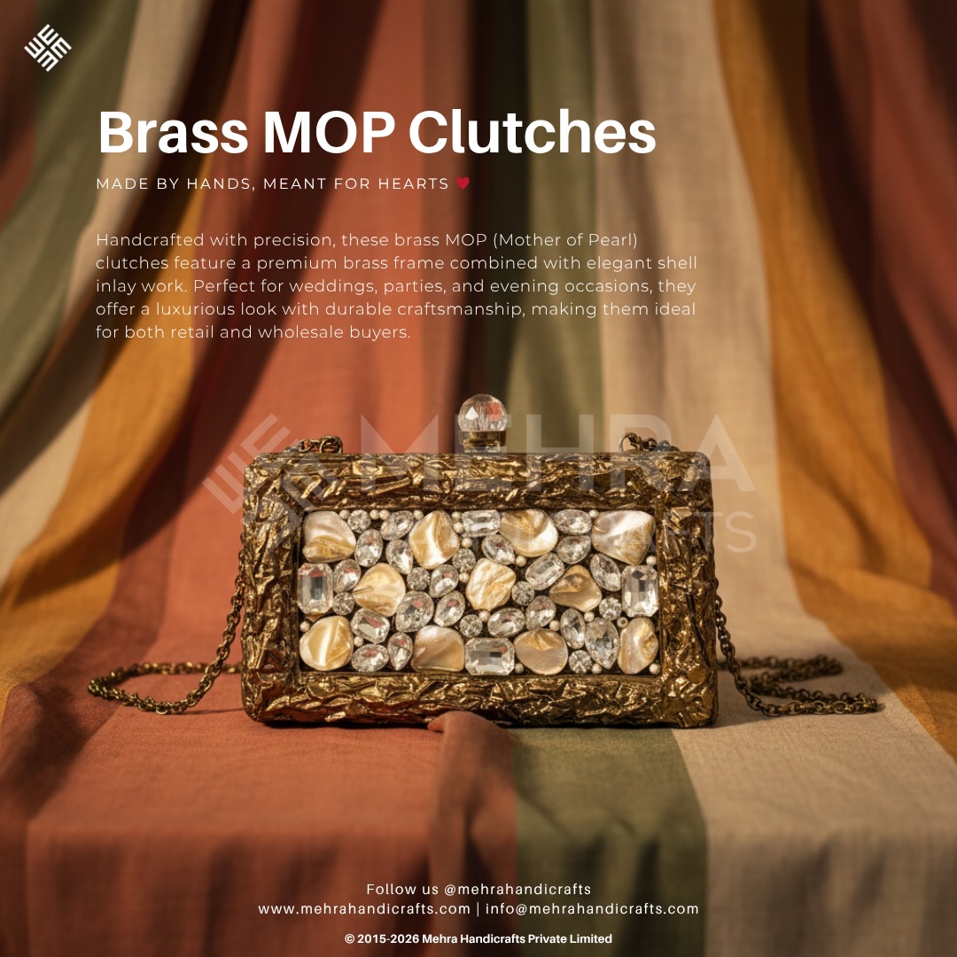 ✨ Elevate Your Style with Elegance! ✨
Discover the timeless charm of our Handmade Designer Brass MOP Clutch Bag—a stunning accessory that combines the luxury of brass with the shimmering beauty of Mother-of-Pearl inlays. Perfect for weddings, evening events, or special occasions, this artisanal masterpiece adds sophistication to every outfit.
🎁 Why You’ll Love It:
🌟 Unique Design
🌟 Handcrafted with Love
🌟 Ethically Made in India
📸 Carry a piece of art with you and stand out wherever you go! 💃
🛍️ Shop now and experience the magic of handmade luxury. Link in bio!
#Handmade #HandmadewithLove #HandmadeInIndia #CraftedwithLove #CraftedInIndia MakeInIndia MadeInIndia LuxuryClutch BrassClutch MOPClutch EveningAccessories ArtisanMade EthicalFashion IndianHandicrafts StatementBag BohoChicStyle HandcraftedElegance
✨ Let your accessories tell a story. Crafted with love, made for YOU! 💕