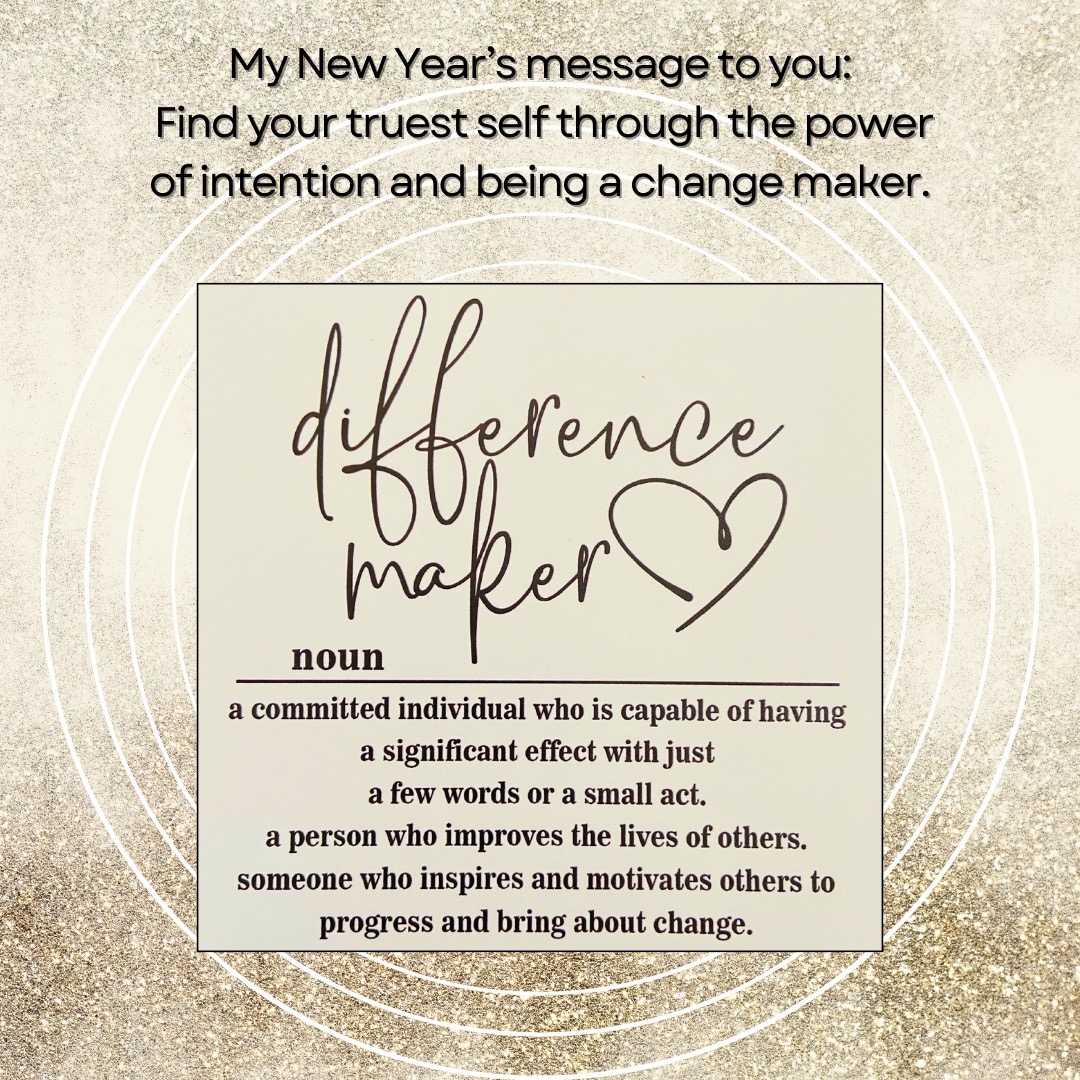 Happy New Year … what are your truest intentions for 2024?
Do you ever feel tempted to make decisions based on what others expect of you instead of your own truth? How do you know if you are living in alignment with your purpose or what others expect from you? My intention every day, every month, and every year is to support others in making small, incremental changes over a long period of time. Quick fixes don’t last; resolutions don’t last. We must commit to ourselves daily with healthy lifestyle adaptations to bring about the changes we want to see and FEEL. I choose a word each year instead of a resolution that resonates with my intentions for continued health, healing, and well-being. This year, it is worthy.
There’s a universal life force that supports and orchestrates everything. It all works together in perfect harmony. You are one of those moving parts ~ Wayne Dyer.
I am a difference maker. My daughter reminded me this Christmas with a small notecard I shared in my post. My commitment, dedication, and support of my clients, family, friends, and tribe is to help improve their lives and motivate them to bring about the changes they desire. It doesn’t matter how slow we go as long as you don’t stop. Please, never stop working toward your goals. If you are stuck, feeling uncertain, or need a restart, I am here to support your purpose. I offer you this: try to take one hour or even 30 minutes each day for yourself. It will grow on you if you let it.
Be well ✨
#achsedu #holistichealth #healing
#healtheducation #holisticnutrition
#liveyourtruestself #inspiration
#integrativewellness #mentalhealth #nanpofficial #intention #iamworthy
#resilience #wellness #wellnesscoaching #selfcare
#eatrealfood #plants #womensupportingwomen
#futureinsightnh