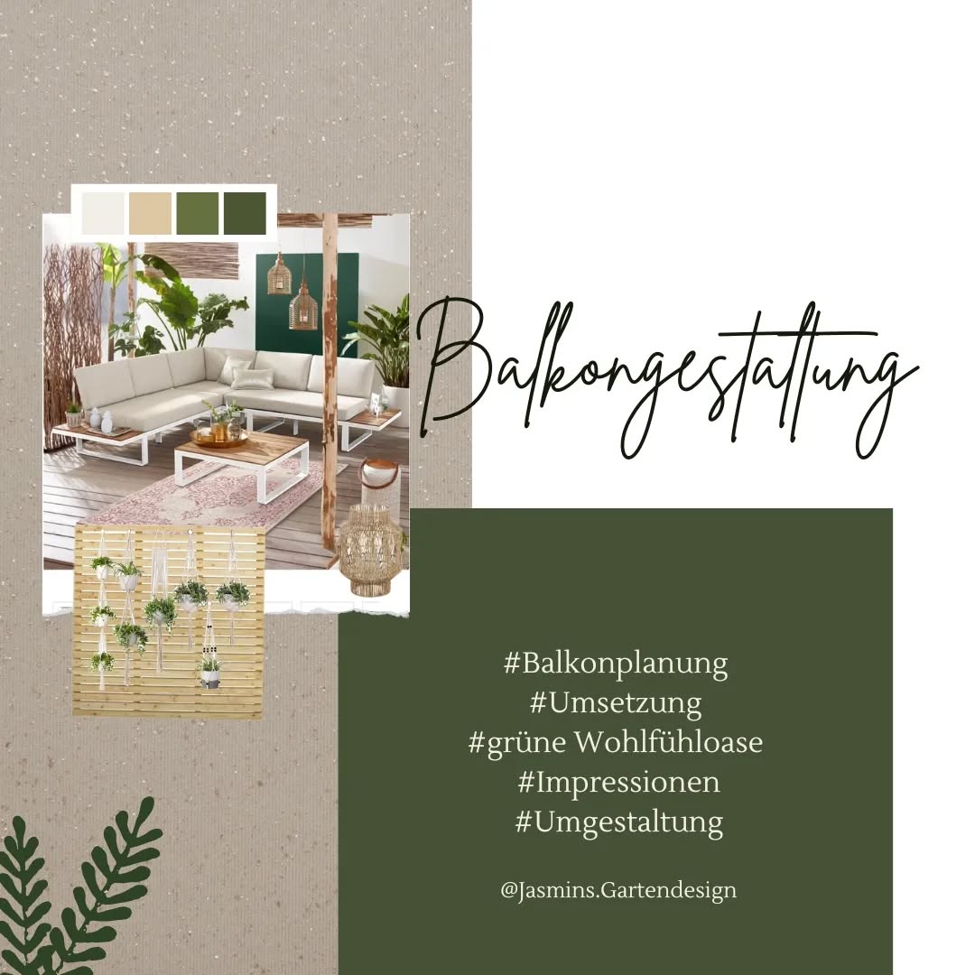 Wie sehr ich mich auf den Frühling und das frische Grün freue 🌱😍 und ich endlich wieder die lauen Sommerabende auf dem Balkon verbringen kann!
Auf diesem Balkon ist für jeden was dabei:
Loungeecke mit Sonnenschutz zum Relaxen, Urban Gardening zum Gärtnern, Stauraum und Sichtschutzelemente.
.
.
.
.
.
.
.
.
.
.
.
.
.
.
#Landschaftsarchitektur #Landschaftsgestaltung #landschaftsarchitektin #landscapedesign #Gartengestaltung #gardendesign #garteninspo #gartenjournal #gartenplanungen #gartenkonzepte #gestaltungsplan #gestaltungsideen #gestaltungskonzepte #moodboarddesign #outdoordesign #outdoordecor #outdoorliving #gartenmöbel #balkoninspiration #balkongestaltung #balkondeko #balkonbegrünung #balkongärtnern #urbangardening #grünebranche #grünerwohnen #grünoaseinderstadt