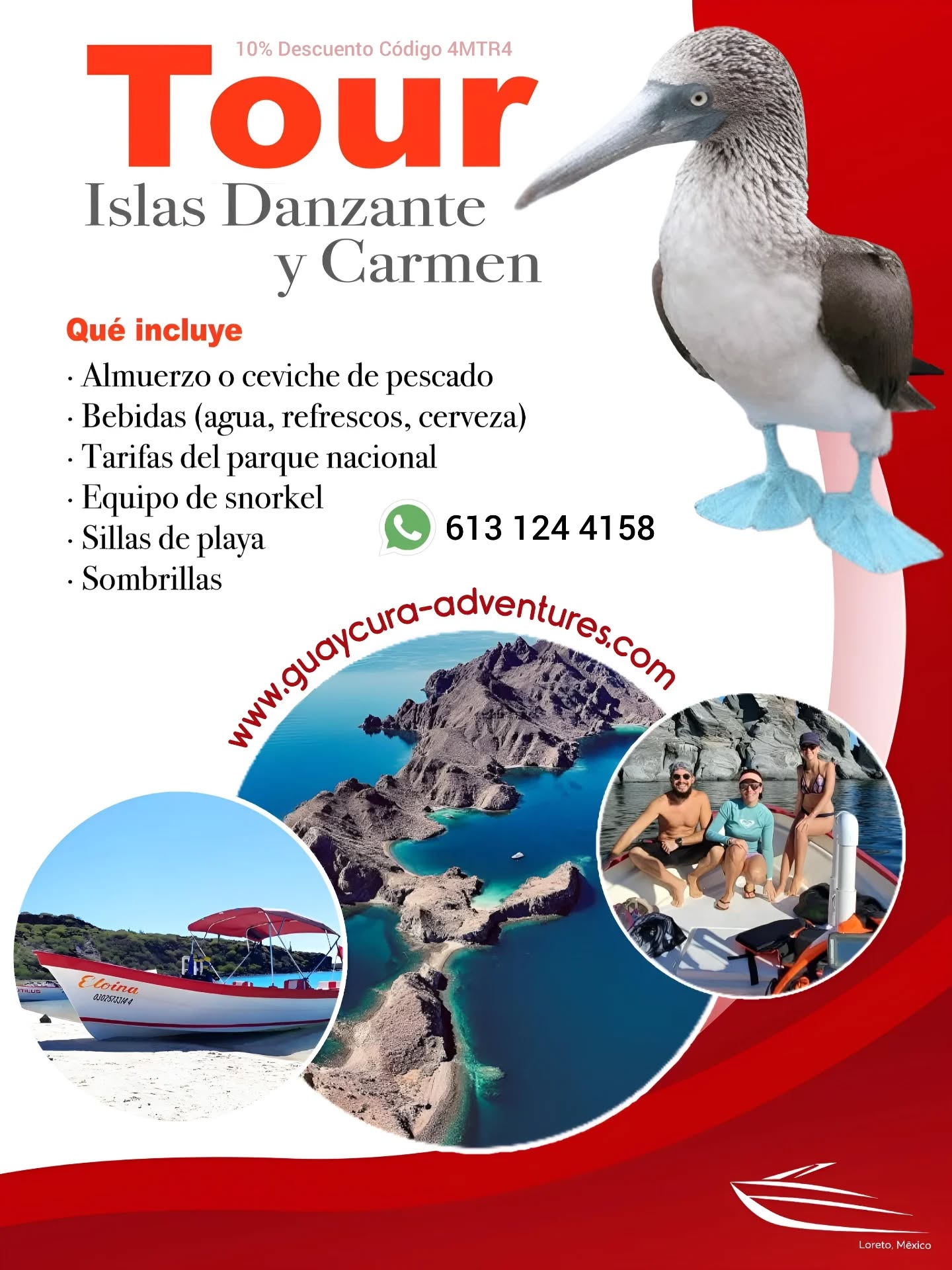 🌊✨ Esta primavera vívelo en serio…
Escápate a las Islas Danzante y Carmen en Baja California Sur y descubre el lado más espectacular del Mar de Cortés 🐬🌴
Esta es la MEJOR temporada para ir…
☀️ Clima perfecto, sin frío y sin calor extremo
🌊 Aguas increíblemente claras y tranquilas
🐬 Alta probabilidad de ver delfines y vida marina
🦭 Lobos marinos activos en su hábitat natural
🌵 Paisajes desérticos + mar que parecen de otro planeta
Imagina esto…
🏝️ Playas vírgenes sin multitudes
🚤 Navegando entre islas impresionantes
📸 Fotos que parecen de revista
💙 Paz total lejos del ruido
No es un tour…
es una experiencia que te desconecta de todo y te conecta contigo 🚤✨
🔥 Reserva hoy y obtén 10% de descuento con código: 4MTR4
📲 613 124 4158
🌐 https://www.guaycura-adventures.com
⚠️ Cupo limitado — esta temporada es de las más solicitadas
#LoretoBCS #IslasDanzante #IslaCarmen #MarDeCortes #ViajaMexico ExperienciasUnicas 🌊✨