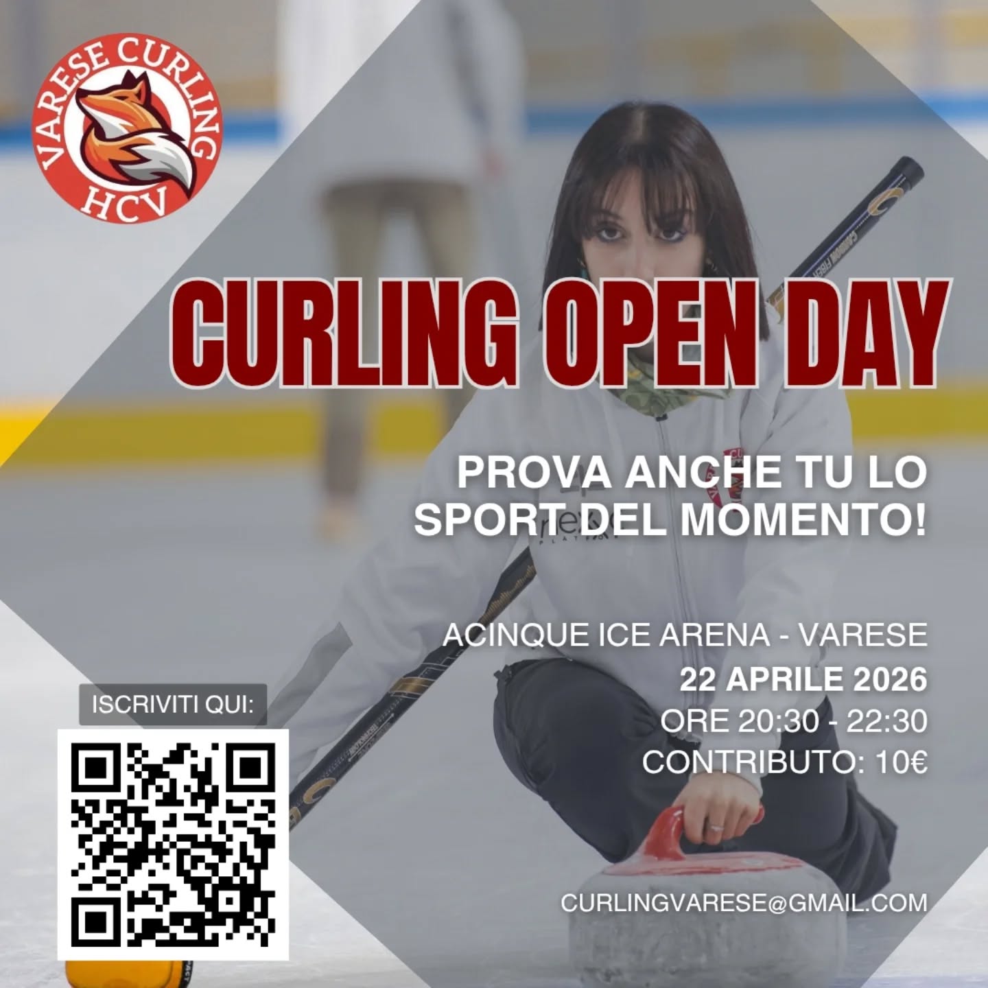 Vuoi finalmente provare il CURLING? 🥌 È arrivato il momento giusto!
📅 Mercoledì 22 aprile
⏰ 20:30–22:30
📍 Palaghiaccio di Varese @acinqueicearena - via Albani 33
Vieni a scoprire lo sport del momento: scivola, lancia e spazza con noi!
👉 Iscriviti ora qui: https://forms.gle/Ua2iPu5GMf6Z45mm9
✨ È richiesto un contributo di 10 euro, trovi tutti i dettagli nel link di iscrizione
Per qualsiasi informazione:
📩 DM o curlingvarese@gmail.com
#curling #varesenews #varesetheplacetobe #igersvarese #varesecittàgiardino