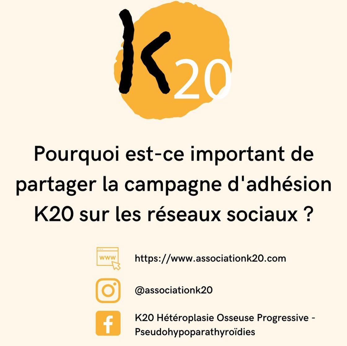 ✨Pourquoi est-ce important de partager la campagne d’adhésion K20 sur les réseaux sociaux ? ✨
.
.
.
#k20 #associationk20 #campagneadhesion #pseudohypoparathyroidism #pseudohypoparathyroïdies