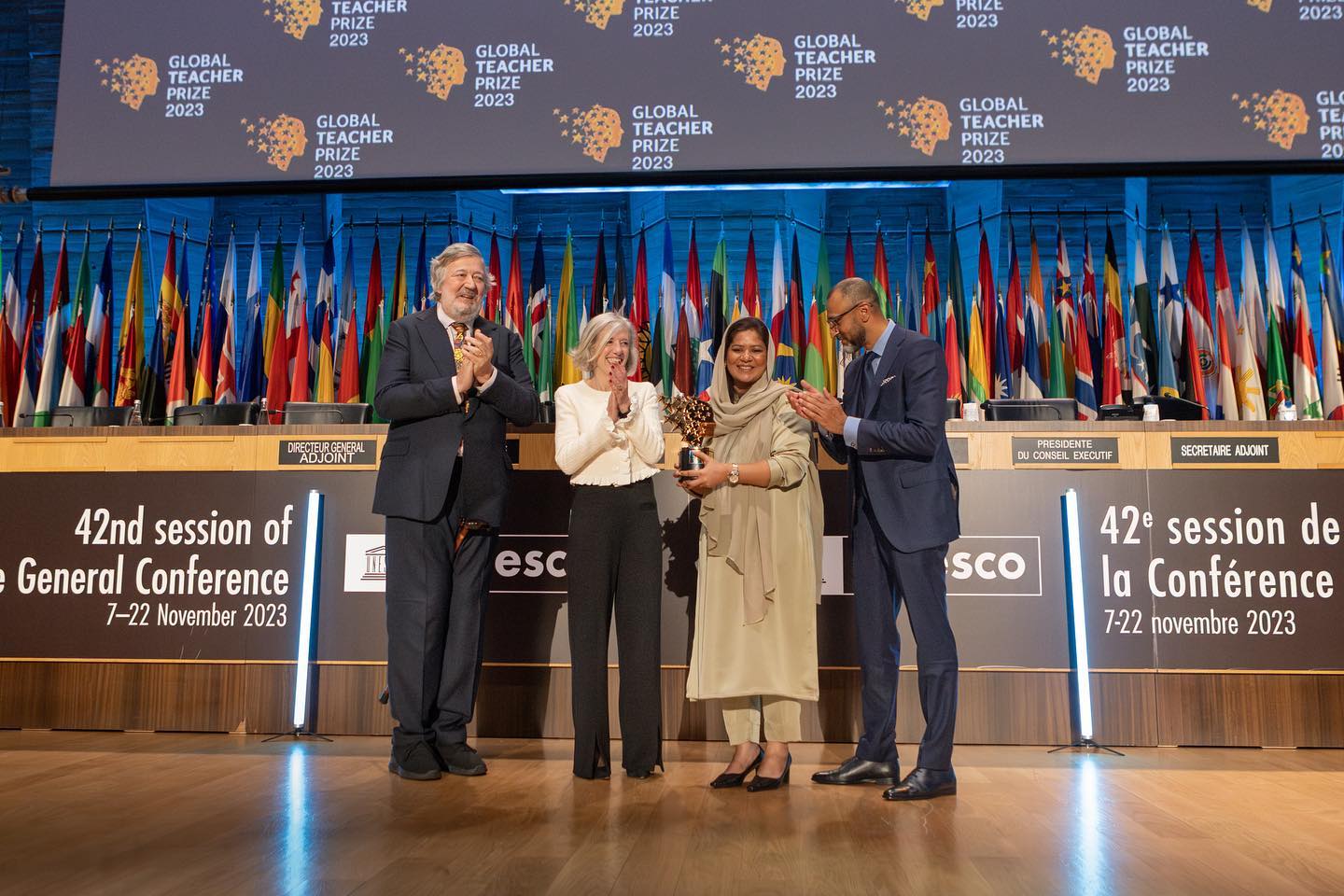 Awesome week in Paris working with @georgeandburnell and @varkeyfdn on this year’s #globalteacherprize at @unesco. L @sister_zeph_the_activist is a thoroughly deserving winner of the @teacherprize
Great effort from out team; @harnakehunspal, @matt_birtles, @chrischalklen