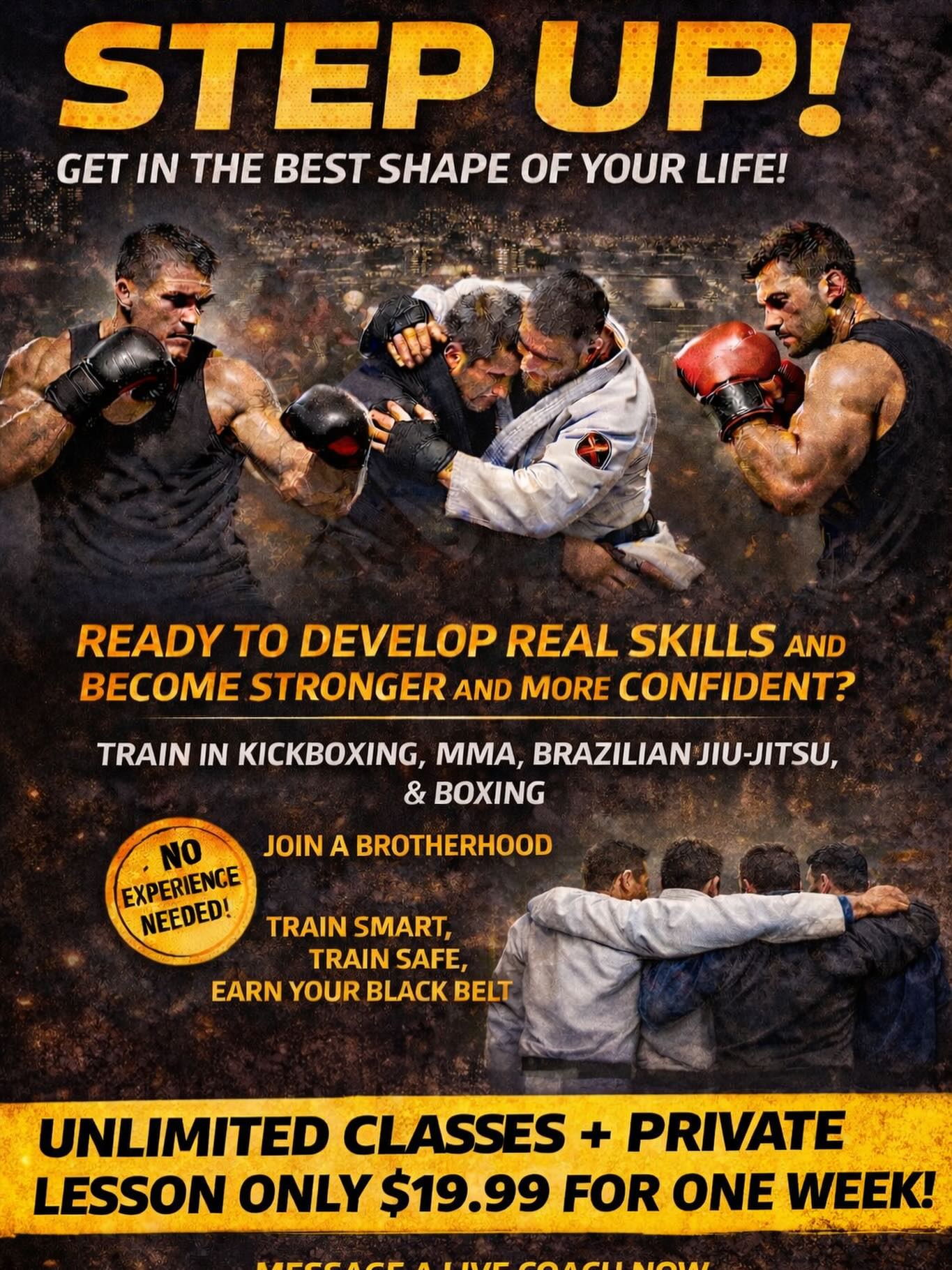 Limited time offer guys, get off the couch a few evenings a week and enjoy the camaraderie , eye opening techniques, exercise and boosted confidence by joining Studio 73. The team is ready to welcome you 🥋🥊🫶