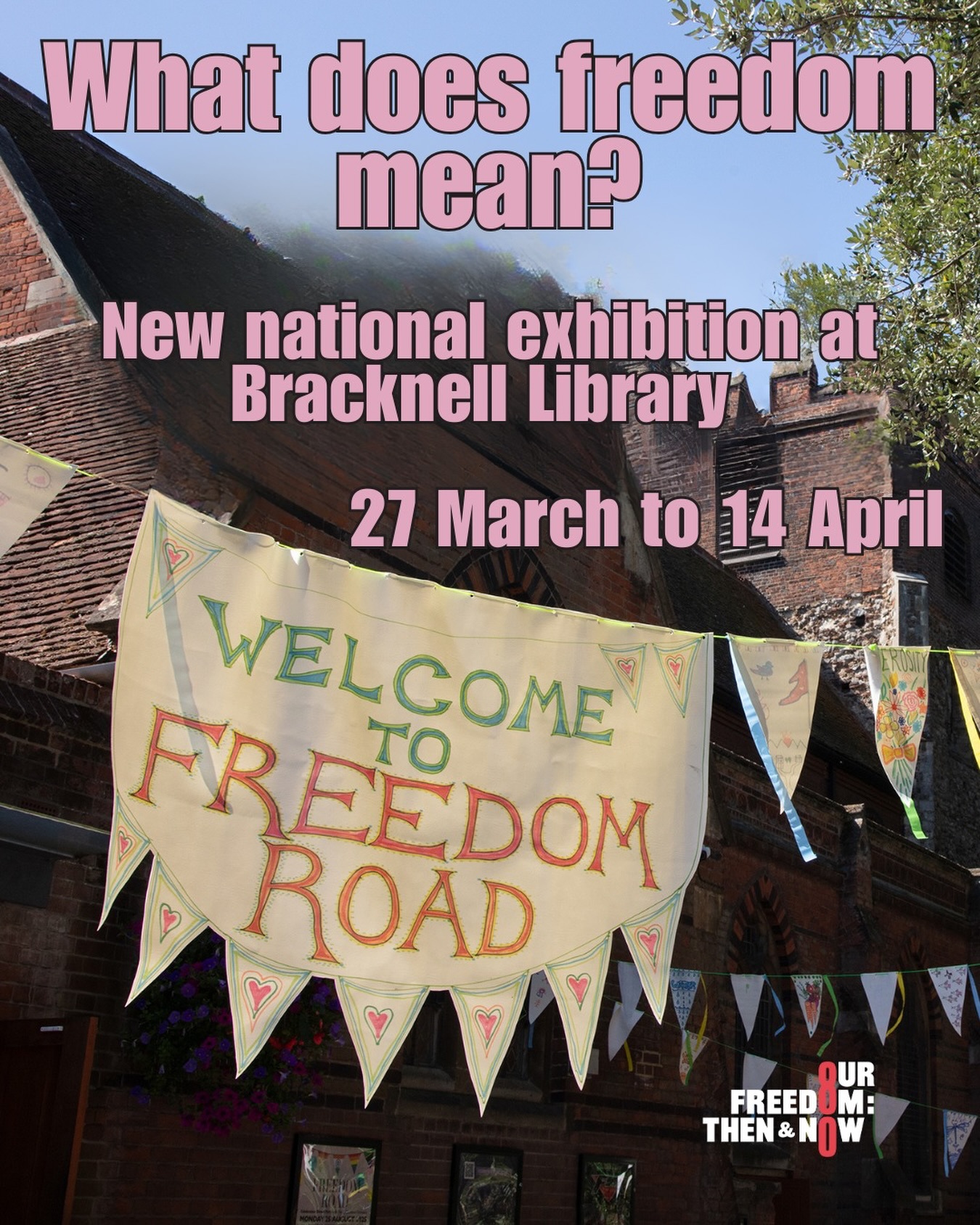 Bracknell Library is delighted to present highlights from the UK-wide Our Freedom: Then and Now project with a vibrant national photography exhibition bringing together images from 60 locally led projects, marking 80 years since the end of the Second World War.
You can visit the free exhibition at Bracknell Library from Friday 27 March to Tuesday 14 April.
We are proud to see our community’s story inspired by Bracknell Forest’s iconic trees represented within this national exhibition and to welcome audiences to experience this collective reflection on freedom — then and now.
During your visit, you’ll also be able to see Bracknell Library’s ‘freedom trees’, just two of ten trees now on display across all our libraries. These beautiful trees designed by @areejabdi are decorated with leaves featuring images and words that reflect what freedom means to our local community.
The national exhibition will open at the Southbank Centre in London and then tour 18 arts centres and libraries across the UK. It features 22 photographers who collaborated with communities of all ages and backgrounds and forms a powerful nationwide portrait of people, place and belonging.
The exhibition is produced by @futureartscentres, Open Eye Gallery and the Socially Engaged Photography Network.
📸 Colchester Arts Centre by Sophie Ellen Lachowycz. The bunting was created in community workshops with artist Clare Marsh.
#FutureArts #OurFreedom #BracknellLibrary #FreeExhibition #CommunityVoices Arts
Photography