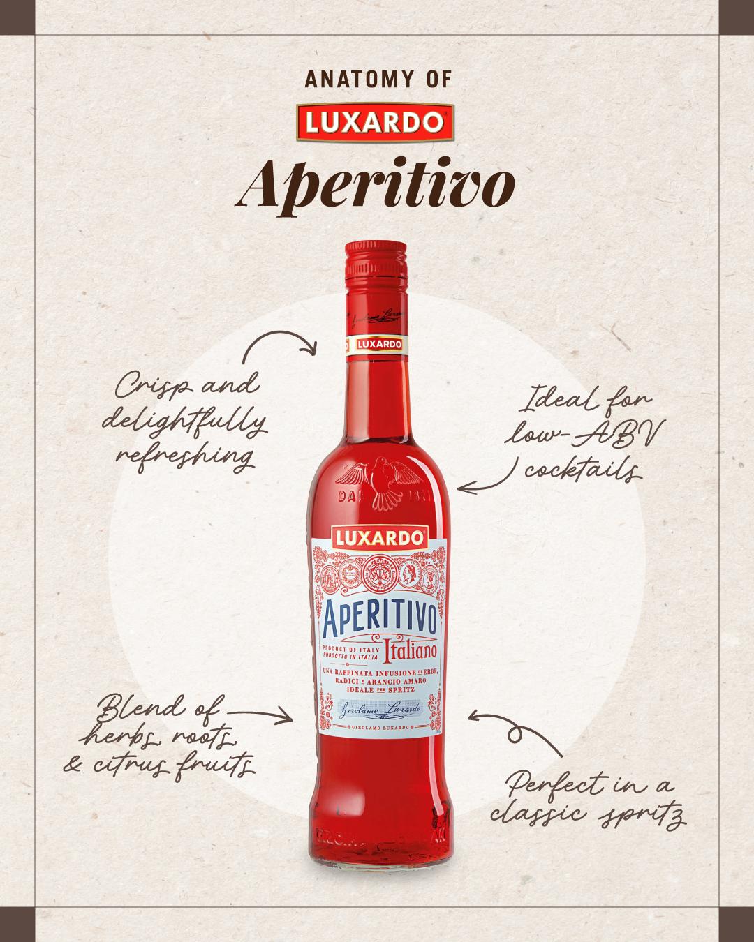 Bitter, bright, and unmistakably Italian ๐ฎ๐น Luxardo Aperitivo brings vibrant citrus and herbal bitterness to classic spritzes and aperitivo cocktails. Perfect over ice with prosecco and soda, itโs your go-to for easy, refreshing Italian-style sipping.