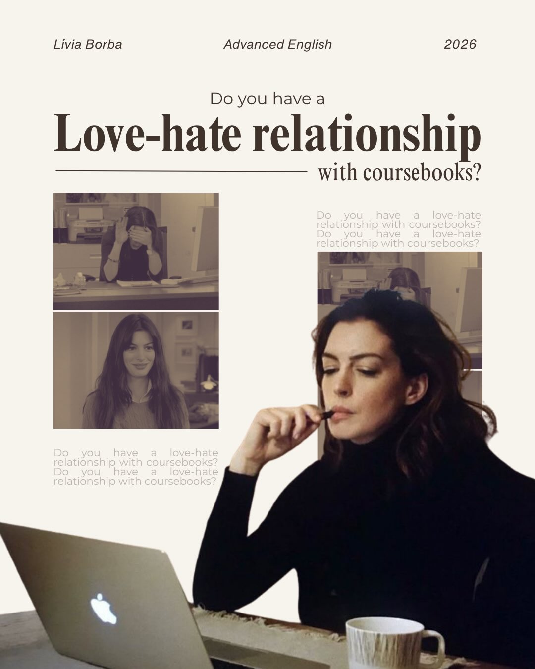 Do you have a love–hate relationship with coursebooks?
On some days, they save you — giving you structure, direction, something to rely on. On others, they feel limiting: too controlled, too tidy, not quite how language really works.
And that tension is real. Coursebooks aren’t the problem, but they can become one if we treat them as the lesson instead of a resource. Students’ progress shouldn’t be confined to what’s on the page.
A lexical approach helps us shift that perspective. Instead of simply following activities, we start noticing what’s really there: patterns, chunks, combinations — the way language naturally occurs. That’s where fluency begins to build. You don’t need to ditch your coursebook, but you might need to rethink how you use it — adapting materials, enriching input, and creating space for more meaningful output.
If you want practical ways to do that, join us for Lexifying Your Coursebook — a hands-on workshop for teachers who want to go beyond the page.
🗓 April 25 (Saturday)
⏰ 9:00–12:30 (GMT–3)
💻 Live on Zoom
💰 R$220