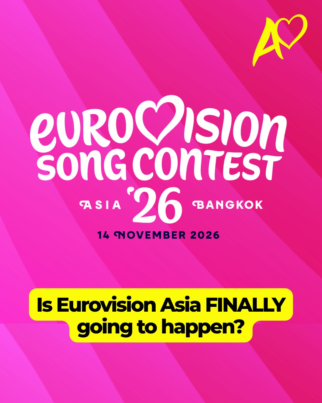 After years of speculation, it appears the long-mooted Eurovision Song Contest Asia is set to be held for the first time in Bangkok, Thailand, in November this year.
An official website eurovisionasia.com, has been launched promoting the event in Bangkok on Saturday, 14 November 2026.
It's complete with official logos and branding linked to this year's Eurovision Song Contest in Vienna, which is taking place in May, along with a link to the official website. The page then reads:
"The world's most iconic music competition is coming to Asia, and it's about to get louder, bolder and bigger than ever.
"From national selection shows across Asia to a live Grand Final in Bangkok, packed with lights, sound and unstoppable energy — this is where the region comes together."
However, no official announcement has yet been made by the EBU.
Further details on the site explain that all participating countries in this year's contest will hold a national selection show, that "every vote will count", and that "This is more than a show. It's a movement. United By Music. Across Asia."
Eurovision Asia was first announced by the Australian broadcaster, SBS, in 2016, with the first edition to take place in 2017. The plans were stalled and then delayed.
#eurovision #esc #eurovisionasia #bangkok