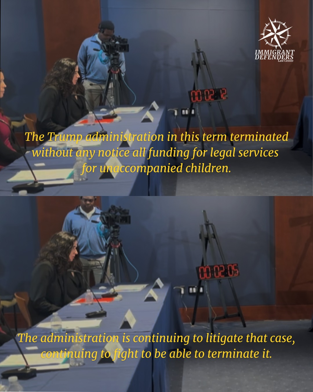 “It makes a mockery of due process.”
The Trump administration is trying to replace lawyers for unaccompanied children with video presentations and limit them to one single consultation.
At Rep. Pramila Jayapal’s shadow hearing, ImmDef’s Mickey Donovan-Kaloust called it what it is: a system designed to fast-track children’s deportations.
Help protect kids. For more information, visit treatkidslikekids.org.