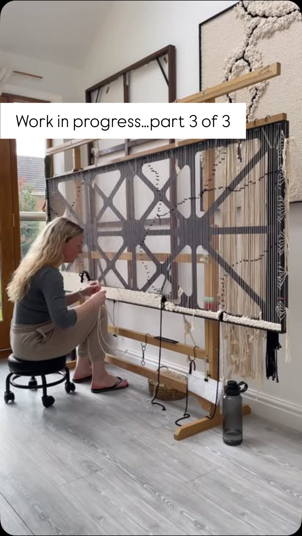 Work in progress.
Slow work, one thread at a time. The final third of this three piece large-scale woven works.
The finish line is in sight!! I can’t wait to see them all together.
Inspired by the quiet force of rivers cutting through stone.
Current commission — part three of three.
205cm x 85cm
Organic cotton on aluminium frame.
.
.
.
.
www.ellecollins.com
UK artist. Birmingham artist. Wall art. Contemporary art. Art for interiors. Art for interior designers. Sculpture art. Textile wall art. Coastal style. Organic modern interior. Organic modern design. Texture art. Art for interiors. Statement art. Unusual art. Tactile art. Subtle art. Inspired by nature. Nature inspired art. Neutral interiors. Neutral home. Sustainable art. Sustainable design. Art collectors. Minimalist art.
#sculpturelwallart #contemporarytextileart #neutralinteriors #calmart
#inspiredbynature