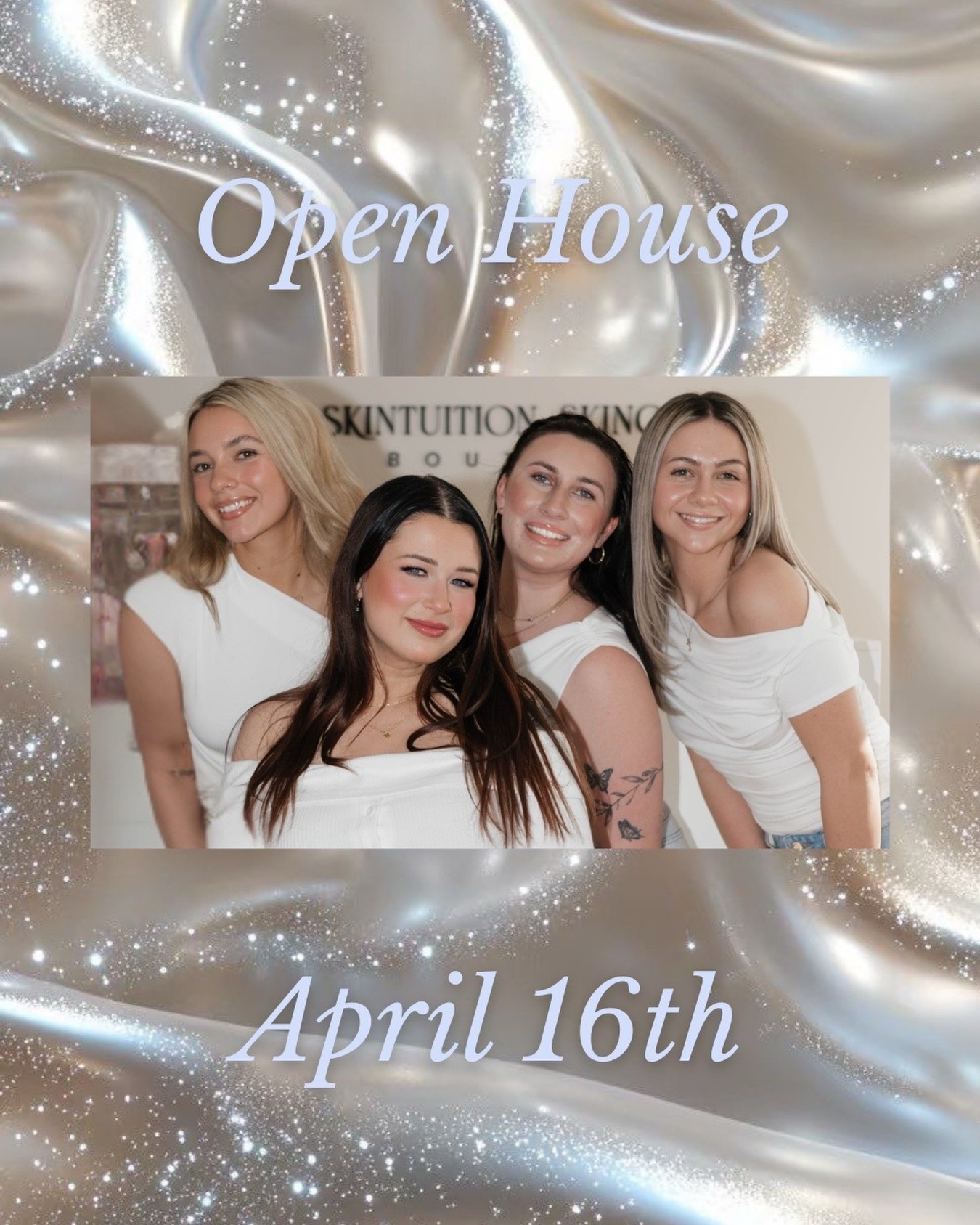 ✨ YOU’RE INVITED: OUR ANNUAL OPEN HOUSE✨
Thursday April 16th 3-7pm
Join us for an evening dedicated to skincare, community, and the ultimate glow.
Whether you’re bringing your best friend or treating yourself to a solo “me-time” date, we’ve curated an elevated experience just for you
The Details:
* 🛍️ Shop Pro Skincare: Renée Rouleau, Skintuition, Face Reality, & Le Mieux
* 🖋️ Tiny Tattoos: With Disco Aesthetics
* 🔮 Tarot Readings: With Amanda of Rays Aura Portraits
* 🧘🏼♀️Meditation: With Tonya from Not so Darling
* 🥂 Indulge: Dessert Bar & Champagne
* 🎥 See the Magic: Live treatment demos
Exclusive Perks:
🎁 VIP Glow Bags: Only 20 available!
💸 Event-Only Pricing: Massive savings on products & services
⭐ Member Specials: Extra love for our Glow Collective family
Because we keep our space intimate for a relaxed experience, spots are limited
RSVP HERE ➡️ https://forms.gle/R8ehEjj7toqxbfgt7
Bonus: RSVP in advance to claim a complimentary sheet mask at the door! 🤍