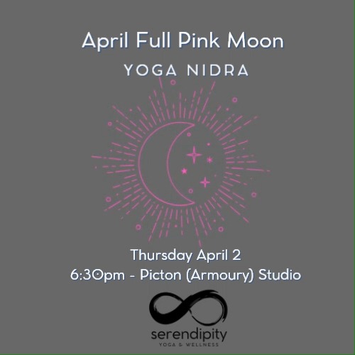 Under the light of April’s Pink Full Moon, we gather this Thursday evening for a deeply restful Yoga Nidra practice. It's an invitation to pause, soften, and reconnect.
Often called “yogic sleep,” Yoga Nidra is a guided meditation practiced lying comfortably in stillness. While the body rests, awareness remains gently awake, allowing the nervous system to settle and the mind to move into a state between waking and sleeping. In this space, tension can release, creativity can emerge, and deep restoration becomes possible.
The Pink Full Moon is traditionally associated with renewal, growth, and quiet transformation, a beautiful time to reflect on what is beginning to bloom within you this spring. Through breath awareness, body sensing, and guided visualization, Yoga Nidra supports emotional balance, improved sleep, and a profound sense of calm.
No movement experience is required. Simply come as you are, get comfortable, and allow yourself to be guided into rest.
🌕 Thursday, April 2 at 6:30pm
🌕 The Armoury Studio & online
🌕 April Pink Full Moon Yoga Nidra
🌕 All are welcome
Rest is not a luxury. It is a practice.
#serendipityyoga
#yogapec
#healthymovementyourway
#restandrestore