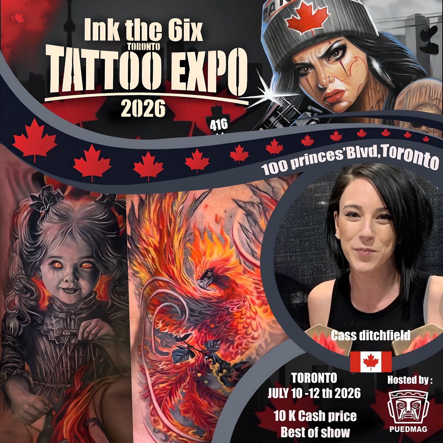 We are pleased to welcome @cassditchfield.tattoos to the second edition of the @inkthe6ixtorontotattooexpo, taking place from July 10-12, 2026. If you’re interested in exquisite color or black and gray tattoos, we encourage you to reach out to her directly. Cass is an esteemed artist representing @addictiveinkairdrie, and we are excited to see her work at the expo. For inquiries or to book a session, please don’t hesitate to contact her.
We the North
We are Toronto