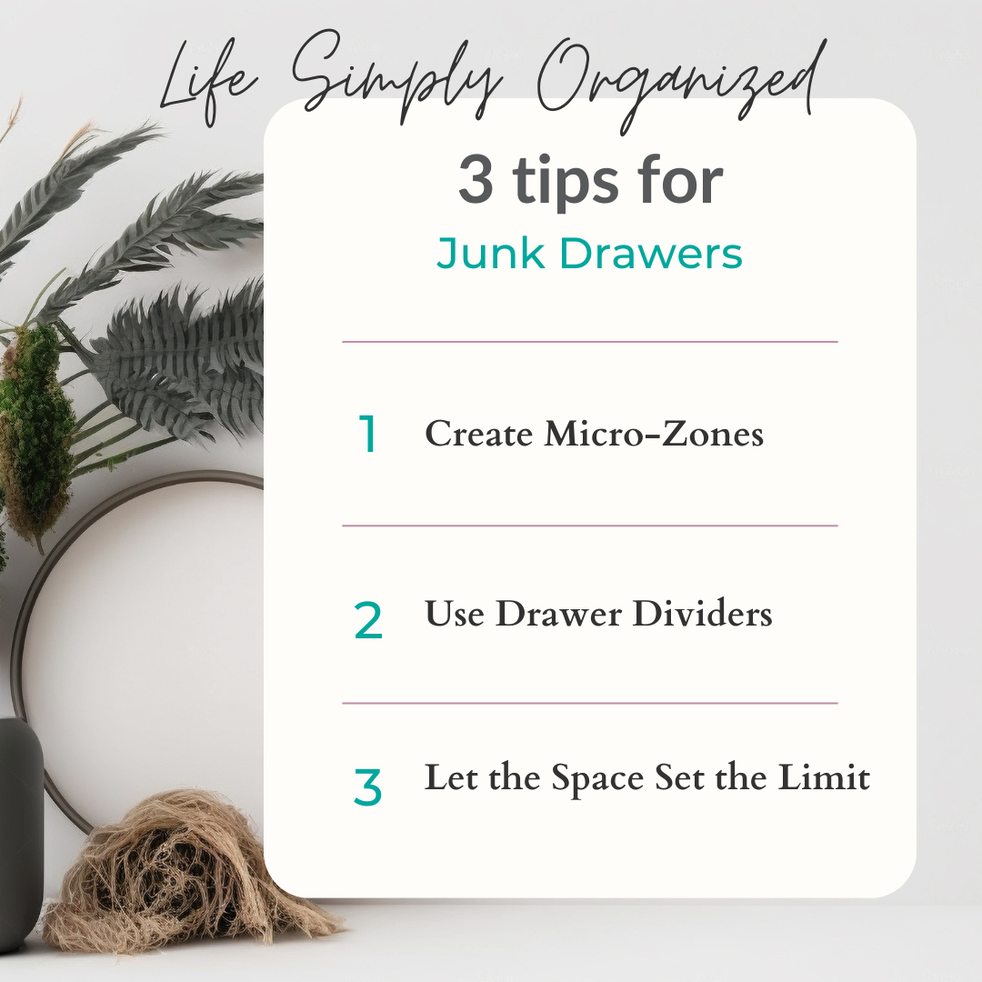 Your junk drawer doesn’t have to be junk 👀✨
With a few simple shifts, you can turn that chaotic catch-all into a space that actually works for you. No more digging, no more duplicates—just quick finds and clean categories 🙌
Ready to level up your drawer game? Here’s how 👇
Here are 3 simple, game-changing tips for organizing your junk drawer:
1. Create Micro-Zones
Group like items together—batteries, tools, cords, office supplies—so everything has a clear category instead of one big pile.
2. Use Drawer Dividers
Small dividers or containers act as boundaries, keeping items in place and preventing that “everything slides together” chaos.
3. Let the Space Set the Limit
If it doesn’t fit in its designated section, it doesn’t stay. This keeps clutter from creeping back in over time 🙌
#JunkDrawer #DrawerOrganization #OrganizingTips #HomeOrganization #DeclutterYourLife #SimpleSolutions #ClutterFree #OrganizedHome #HomeHacks #FunctionalSpaces #ProfessionalOrganizer #SmallSpaceOrganization #LifeSimplified #GetOrganized #HomeInspo